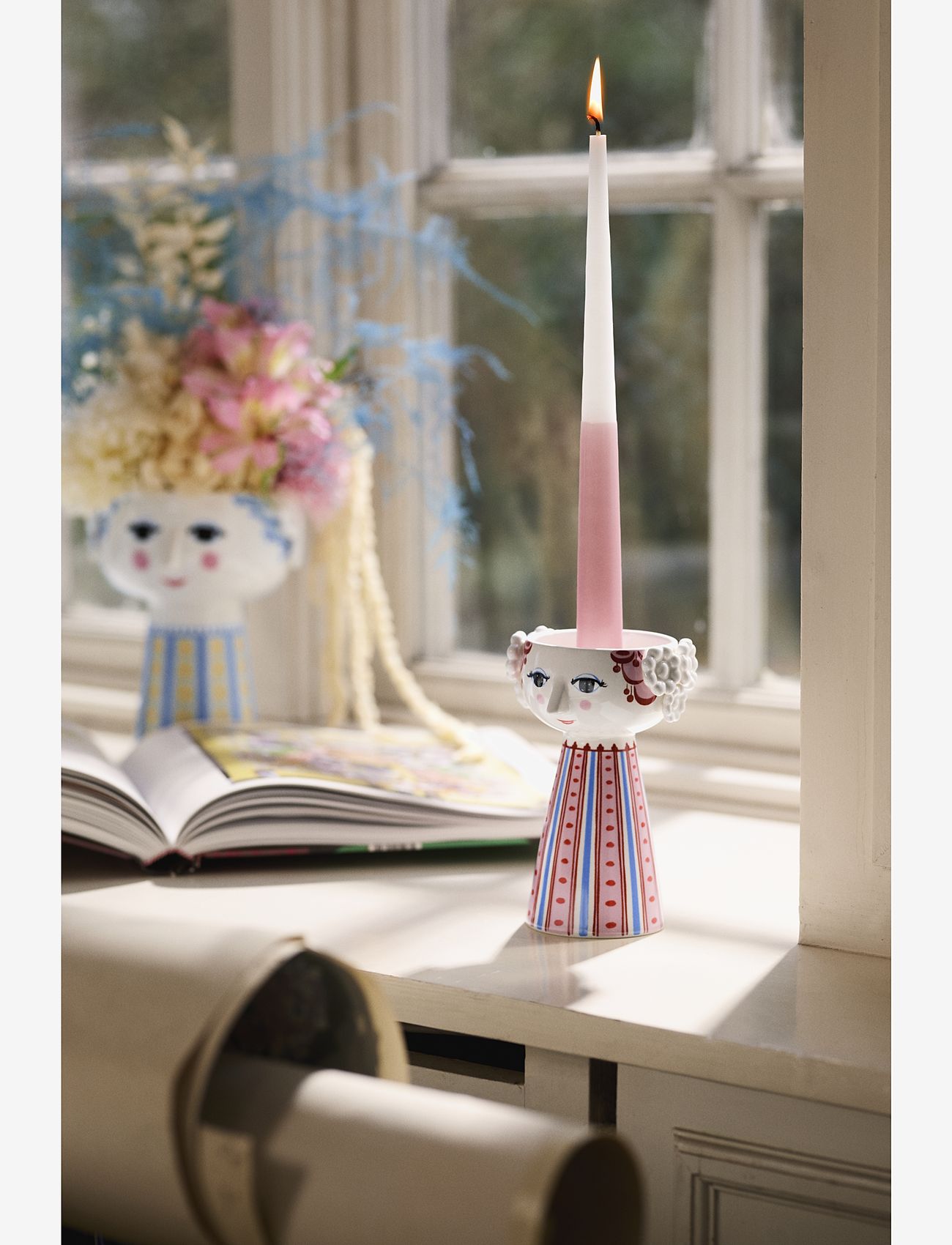 Bjørn Wiinblad - Eva Ljusstake H14 cm damm röd - köp efter pris - dusty red - 3