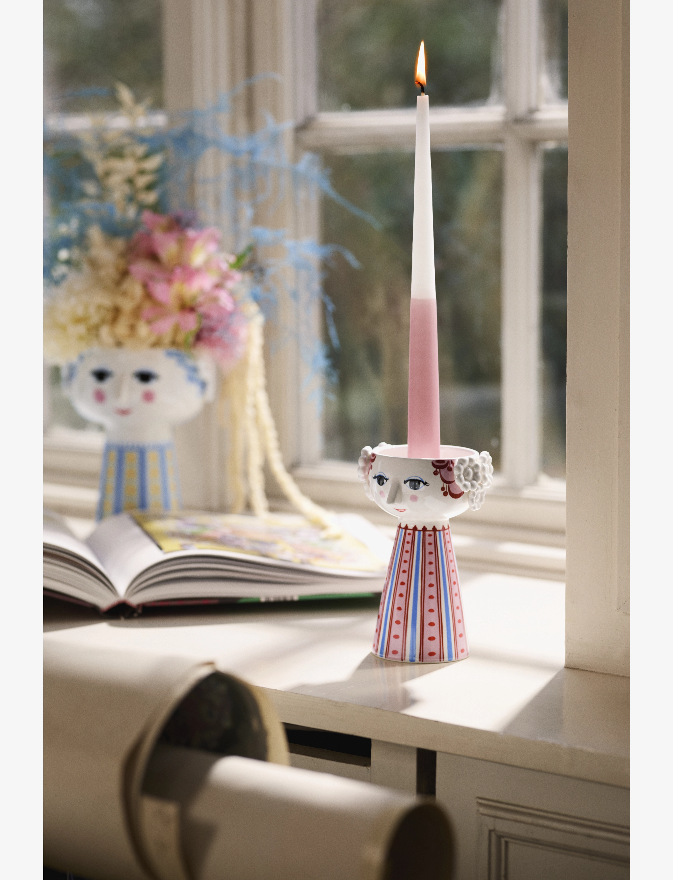Bjørn Wiinblad - Eva Candle holder H14 cm dusty red - nach preis einkaufen - dusty red - 3
