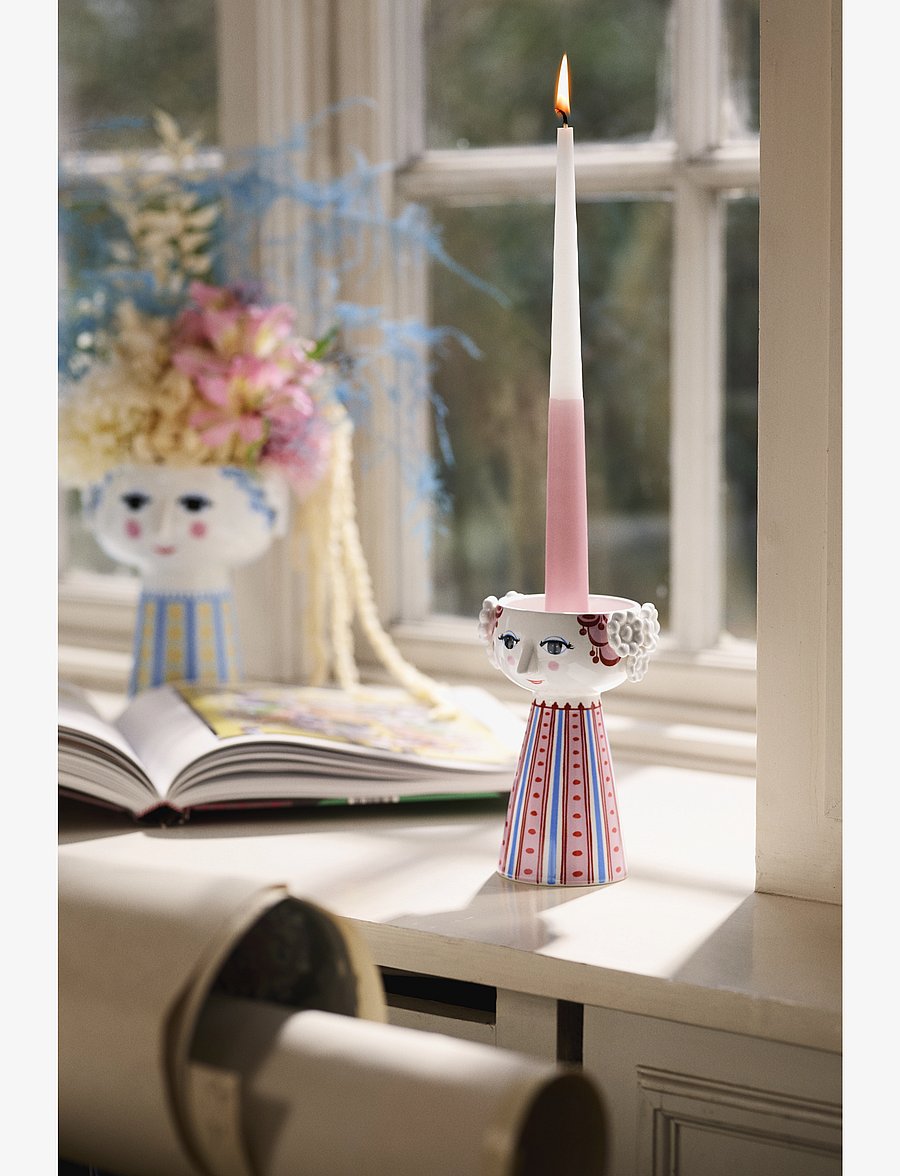 Bjørn Wiinblad - Eva Candle holder H14 cm dusty red - nach preis einkaufen - dusty red - 3