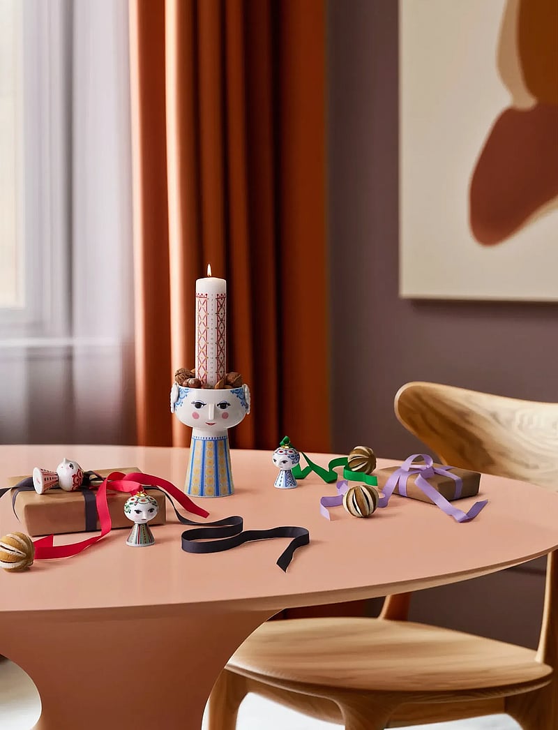 Bjørn Wiinblad - Eva Kalenderlys 2025 Ø5 cm hvid m. deko - køb efter pris - white w. deco - 3