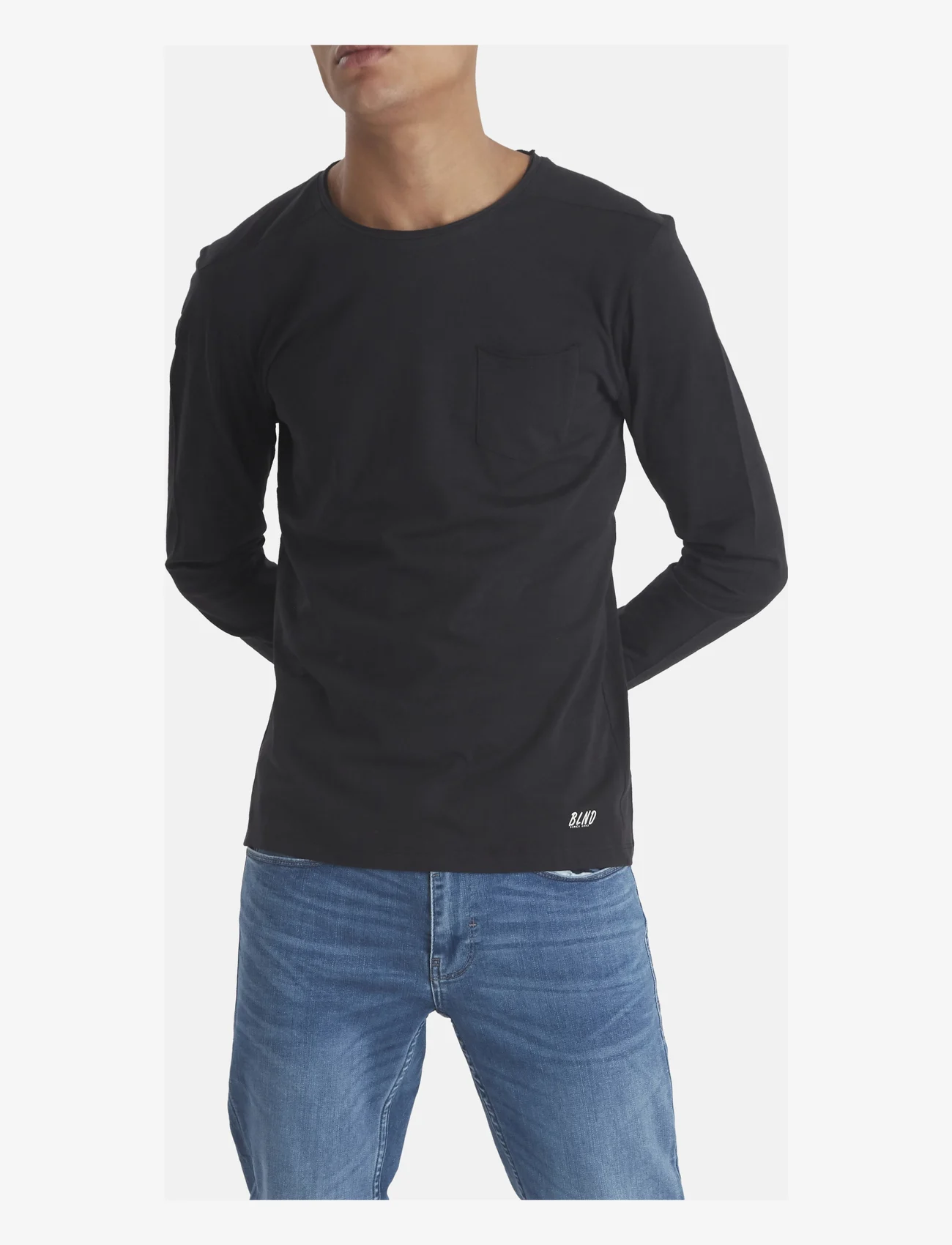 Blend - BHNICOLAI tee l.s. - long-sleeved t-shirts - black - 1