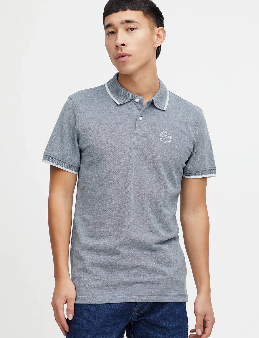 Blend - BHNATE POLO NOOS - short-sleeved polos - denim blue - 5
