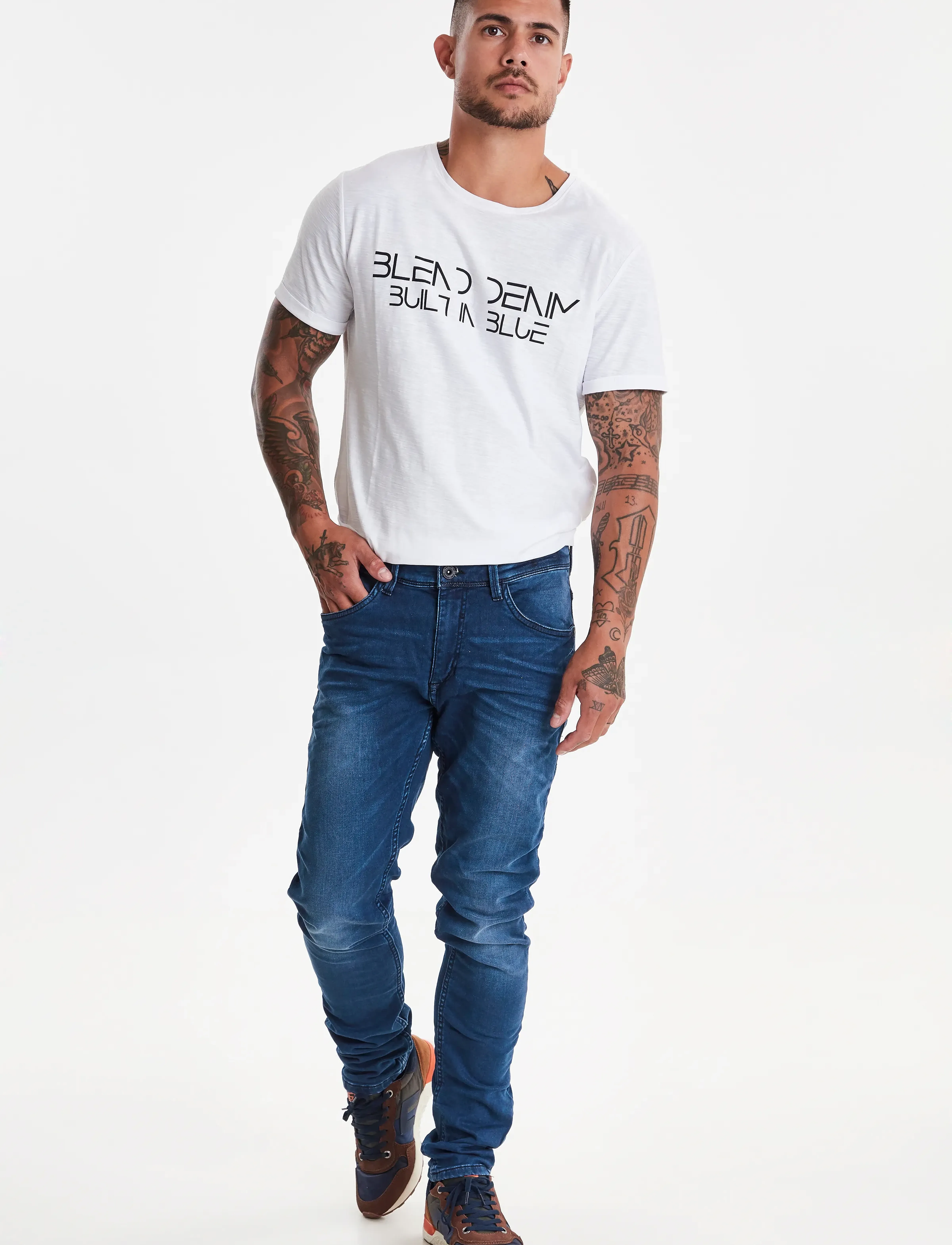 Blend - Jet Fit Jogg - kitsad teksad - denim middle blue - 5