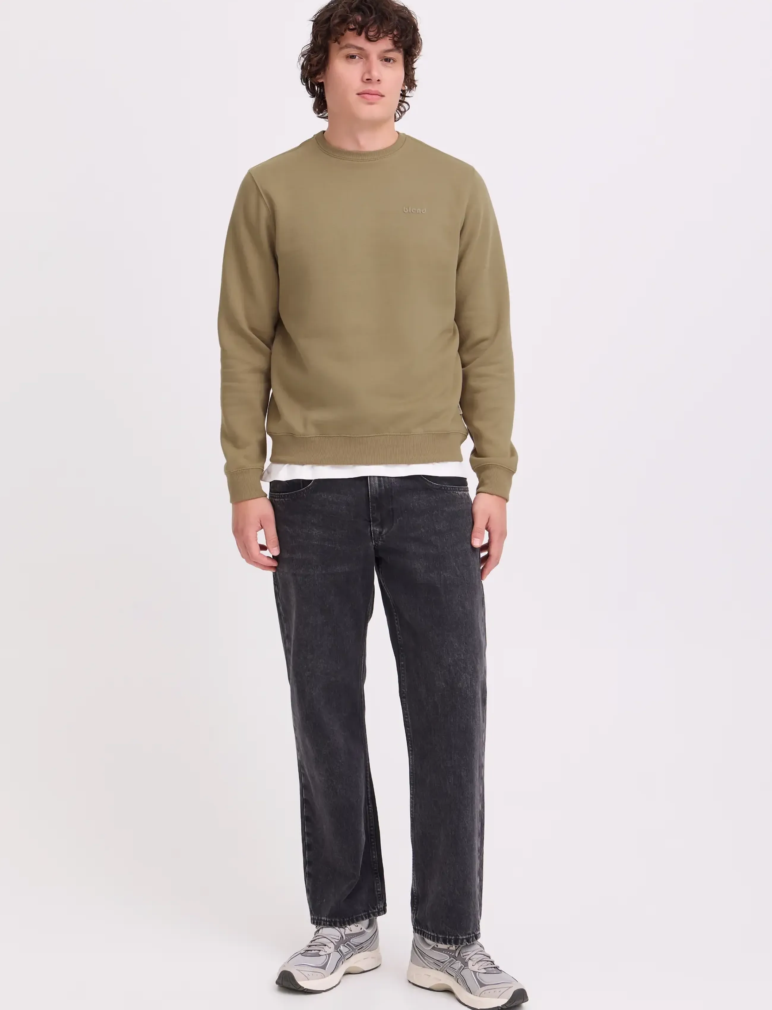 Blend BHDOWNTON CREWNECK - Dressipluusid ja pusad - LEAD GRAY / khaki/green