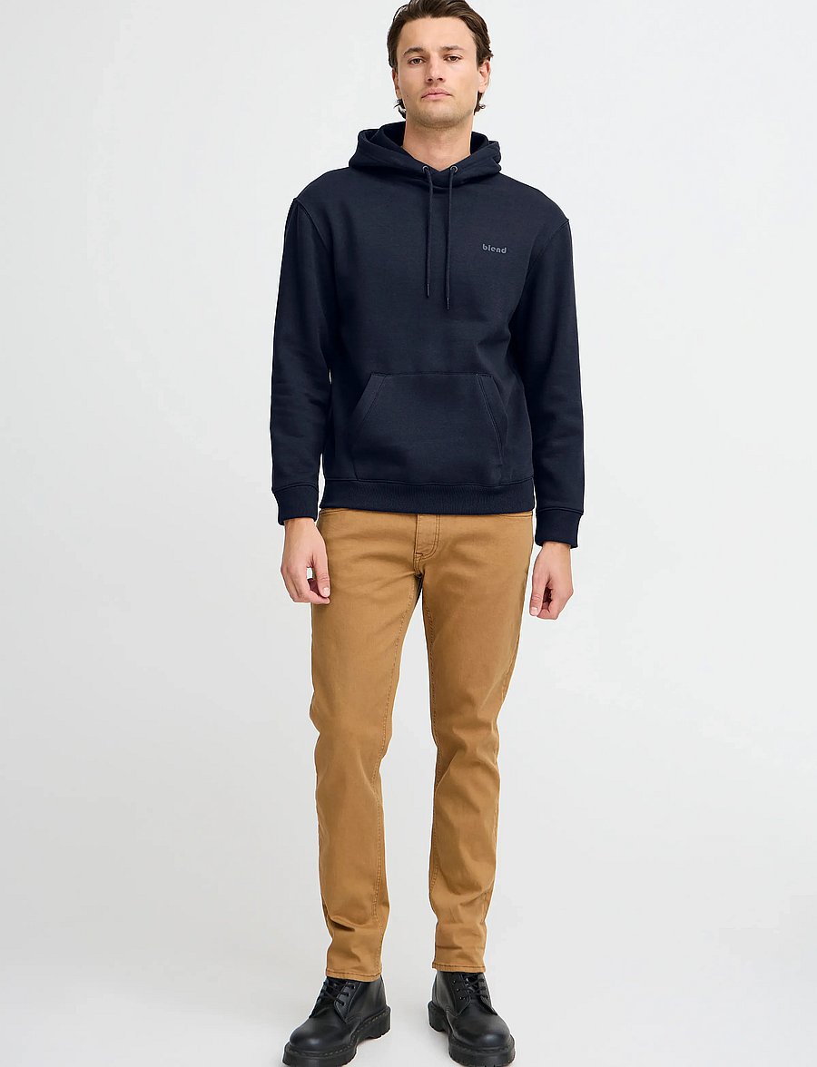 Blend - BHDOWNTON HOOD SWEAT - hoodies - dark navy - 0
