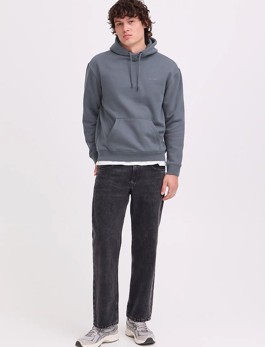 Blend - BHDOWNTON HOOD SWEAT - hoodies - iron gate - 0