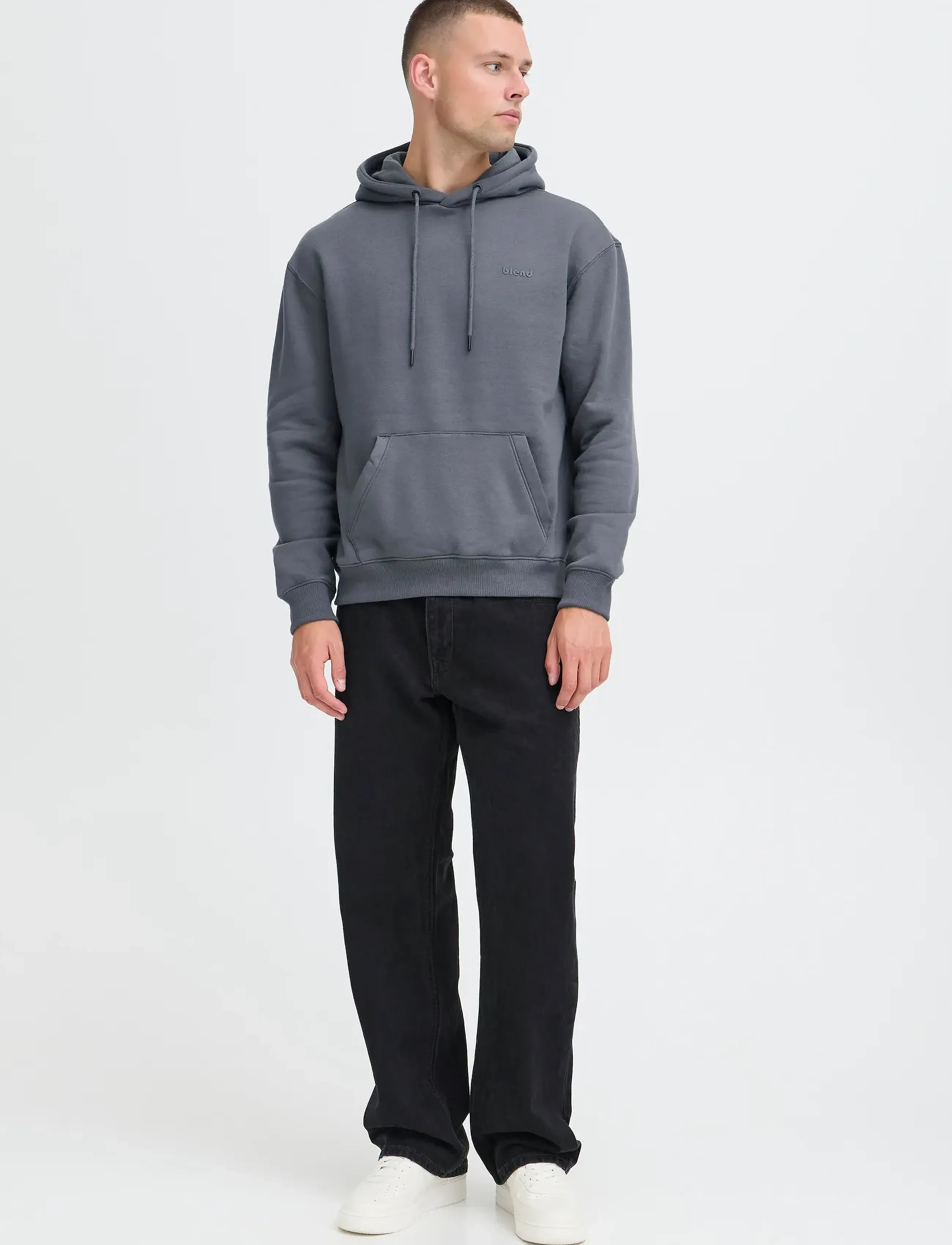 Blend BHDOWNTON HOOD SWEAT - Tøj - IRON GATE / grey