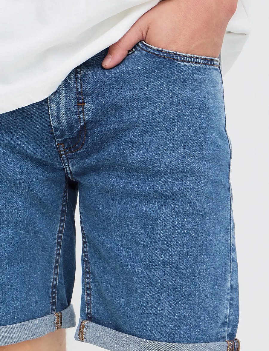 Blend - BHTWISTER 3326 S/REG NOOS - jeansshorts - denim unwashed middle blue - 4