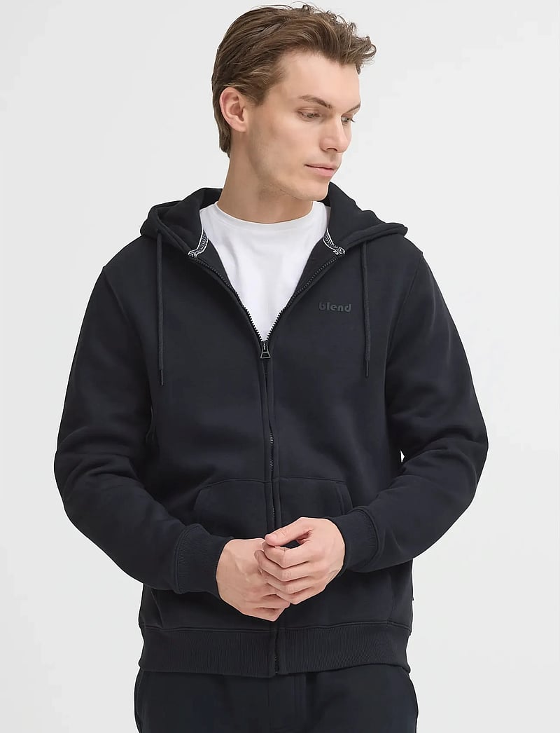 Blend - BHDOWNTON FULLZIP SWEAT - hættetrøjer - dark navy - 4