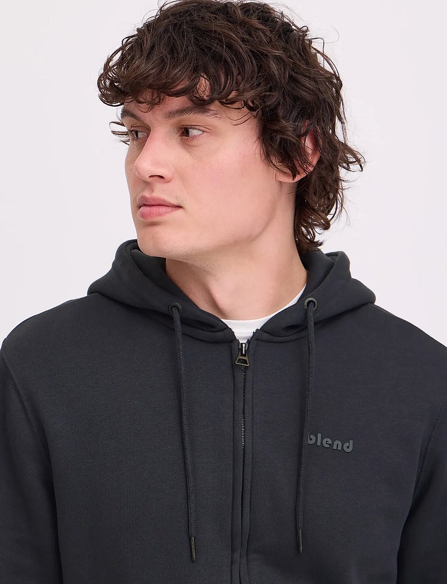 Blend - BHDOWNTON FULLZIP SWEAT - kapuzenpullover - dark navy - 4