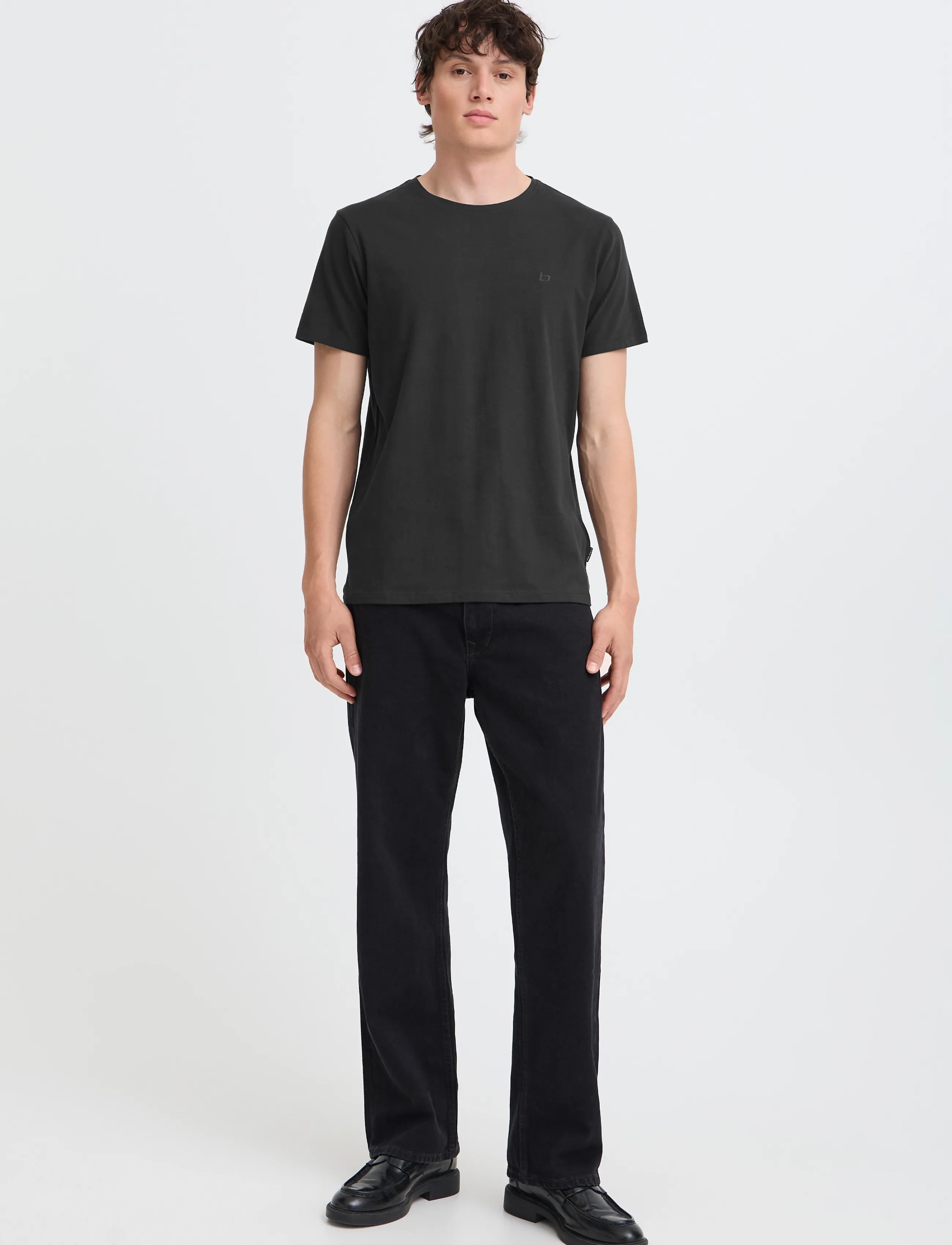 Blend Bhdinton Logo Tee Crew, L, Black, T-Shirts > Kortærmede, Herre