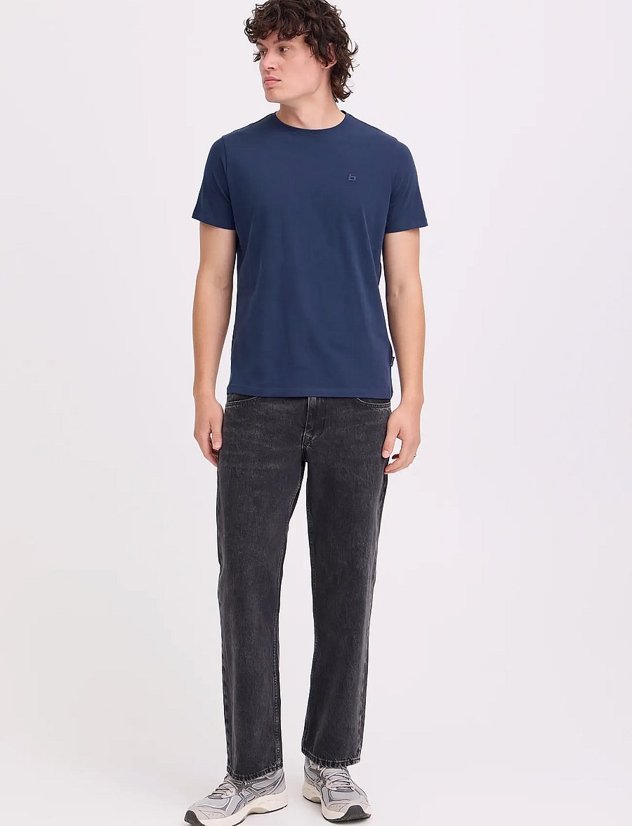 Blend - BHDINTON LOGO TEE CREW - short-sleeved t-shirts - dress blues - 0