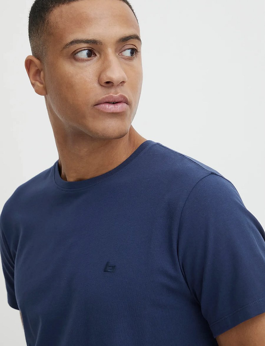 Blend - BHDINTON LOGO TEE CREW - lühikeste varrukatega t-särgid - dress blues - 5