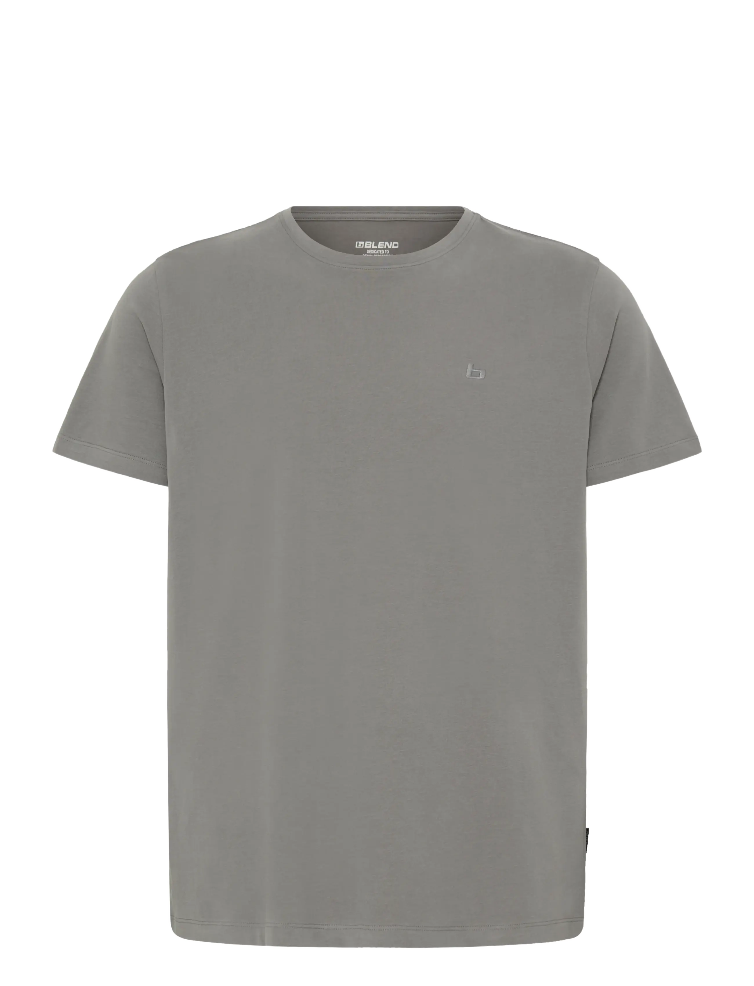 Blend BHDINTON LOGO TEE CREW - T-Shirts - GRAY MATTER / grey