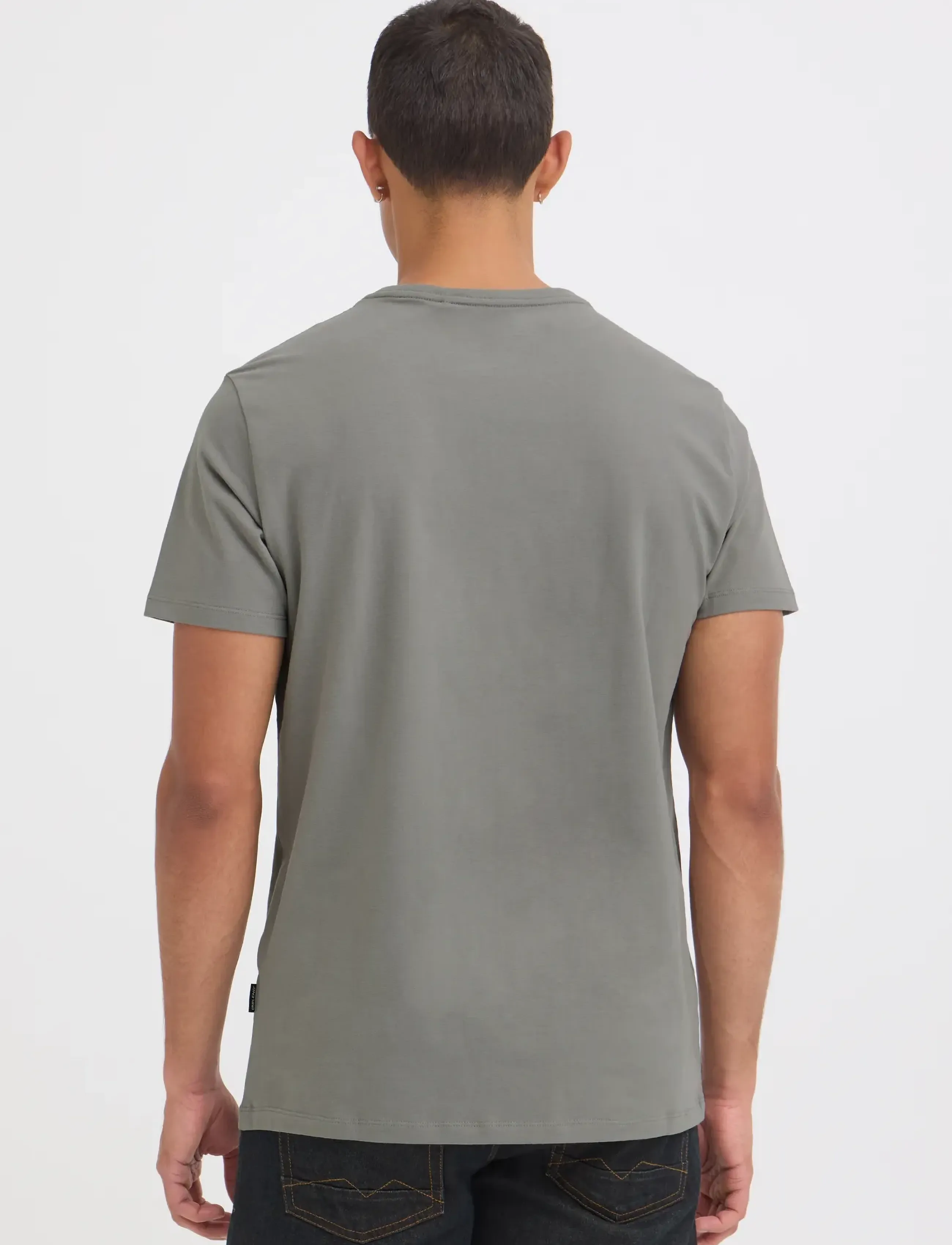 Blend - BHDINTON LOGO TEE CREW - kortærmede t-shirts - gray matter - 3