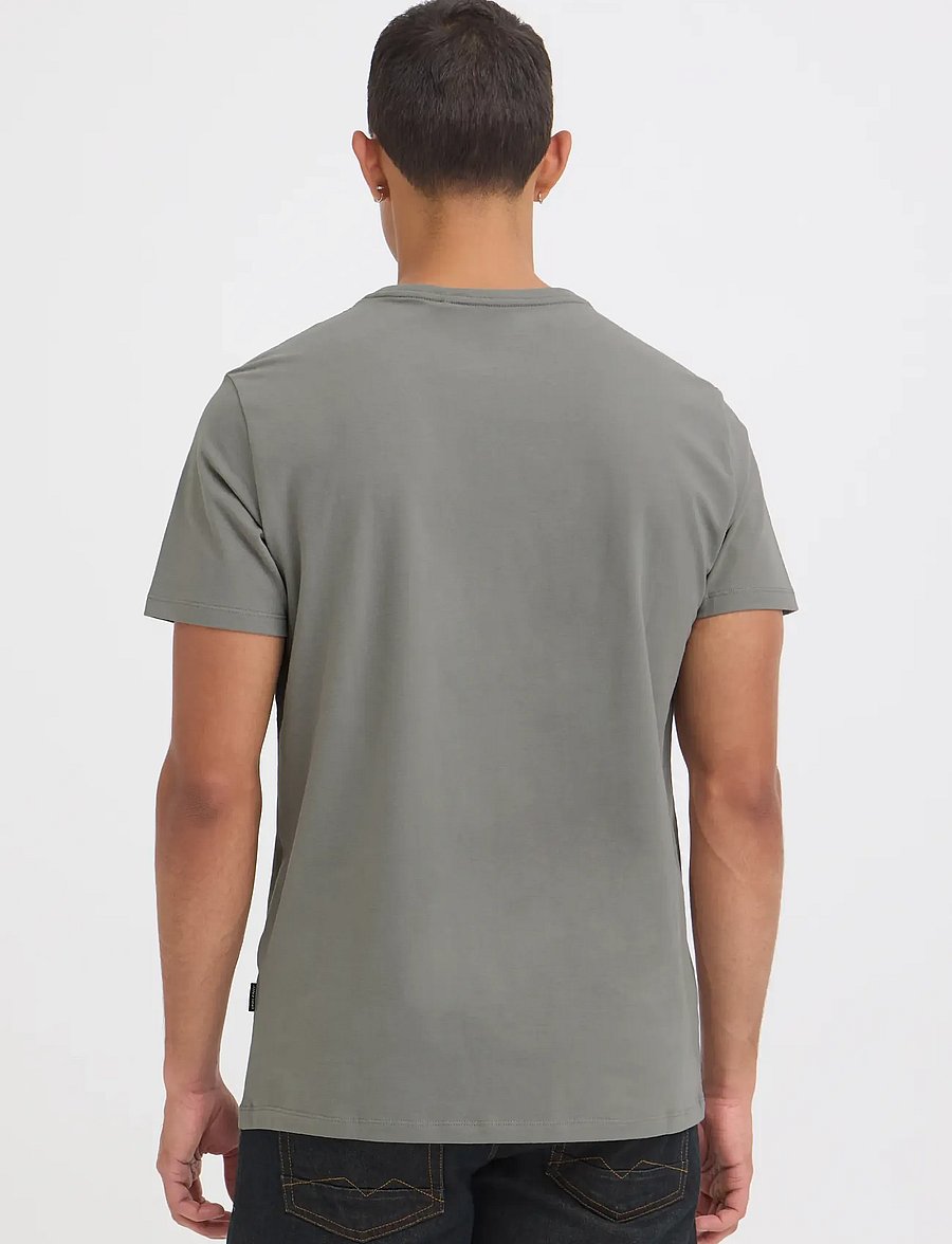 Blend - BHDINTON LOGO TEE CREW - kortærmede t-shirts - gray matter - 3