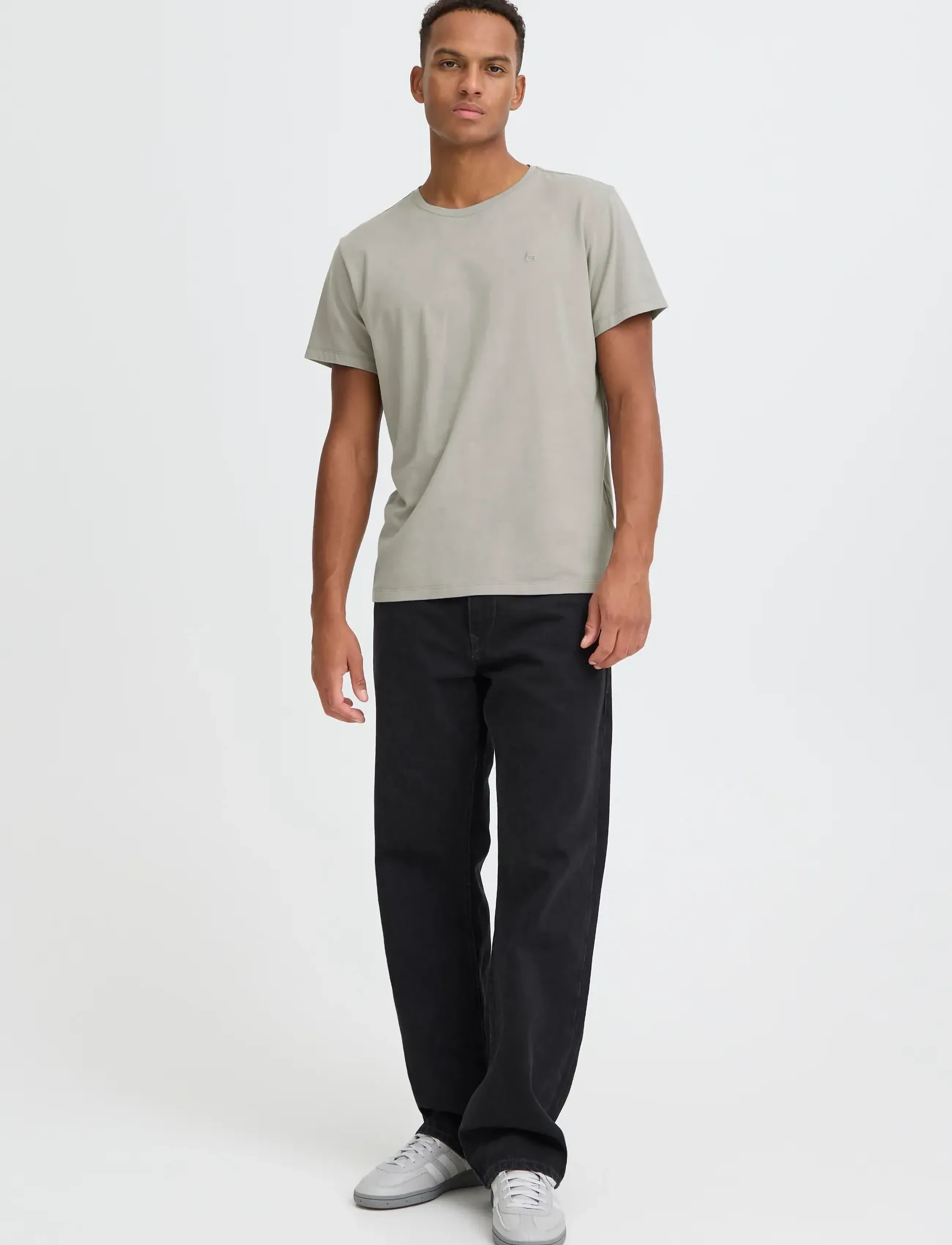 Blend BHDINTON LOGO TEE CREW - Stutterma bolir - GRIFFIN / grey