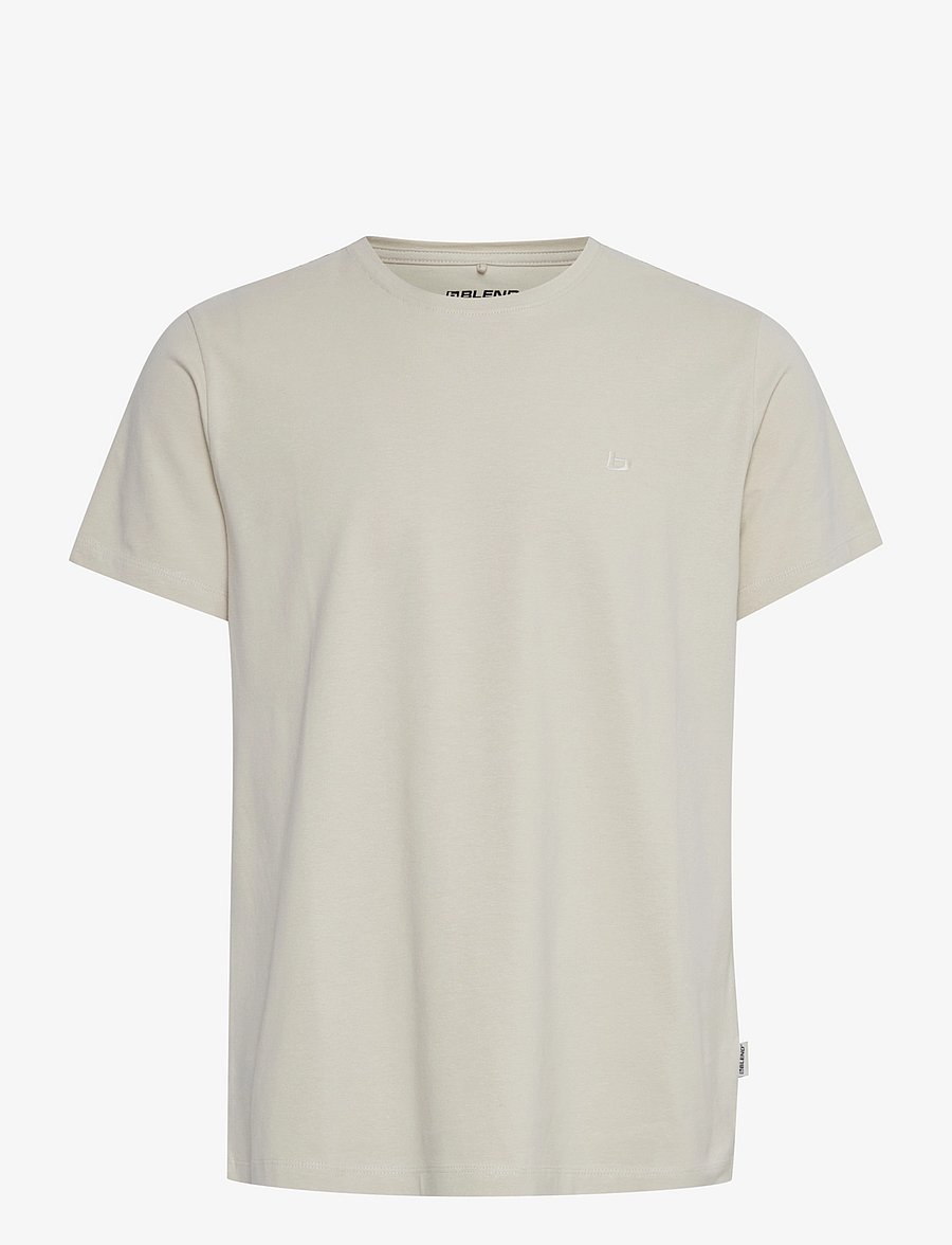 Blend - BHDINTON LOGO TEE CREW - kurzärmelige t-shirts - oyster gray - 1