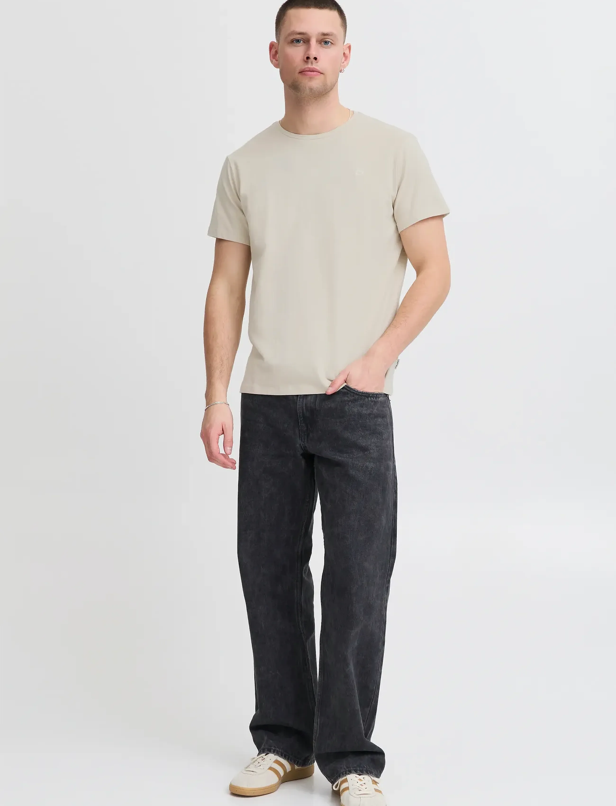 Blend BHDINTON LOGO TEE CREW - Kortärmade t-shirts - OYSTER GRAY / grey