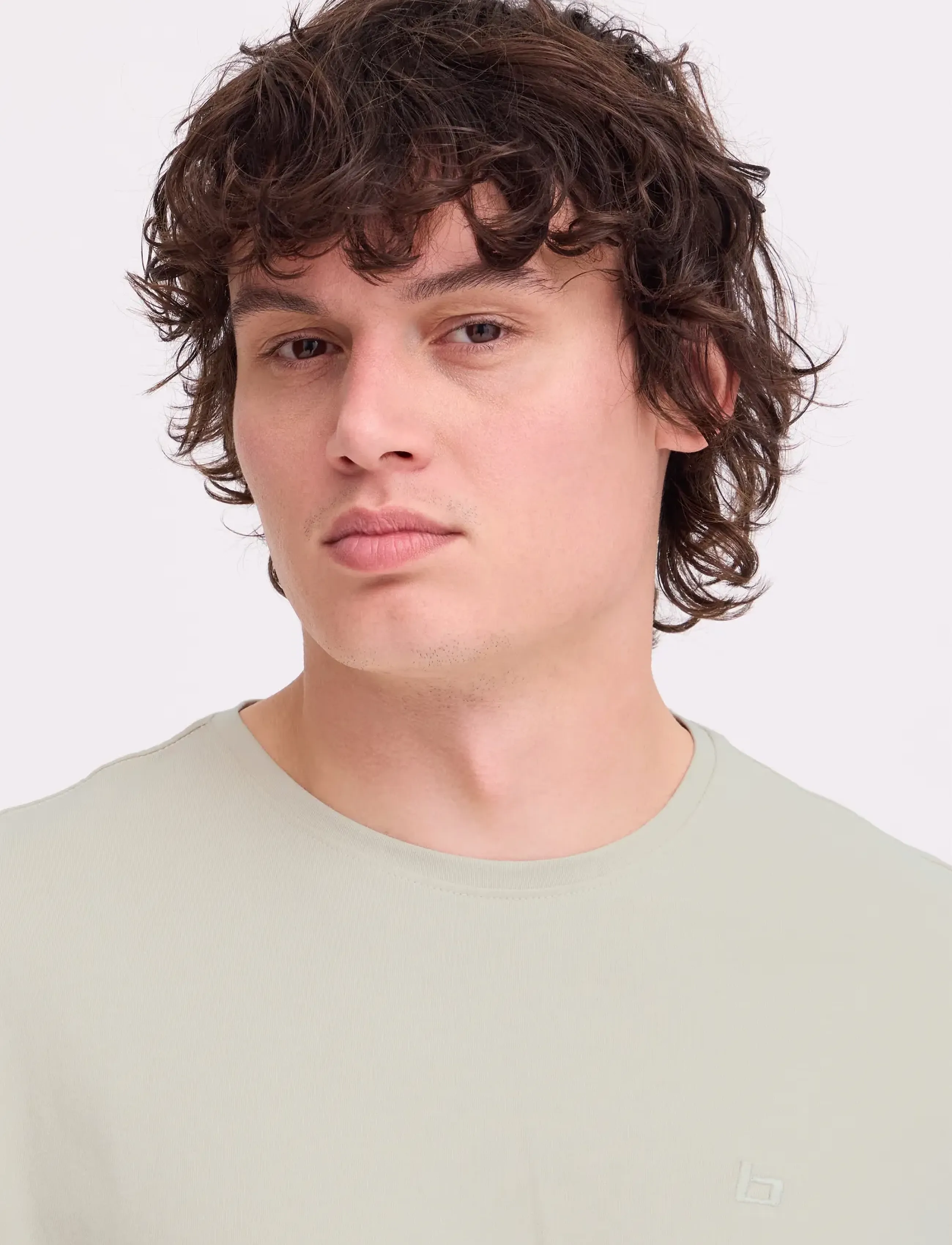 Blend - BHDINTON LOGO TEE CREW - kortärmade t-shirts - oyster gray - 4