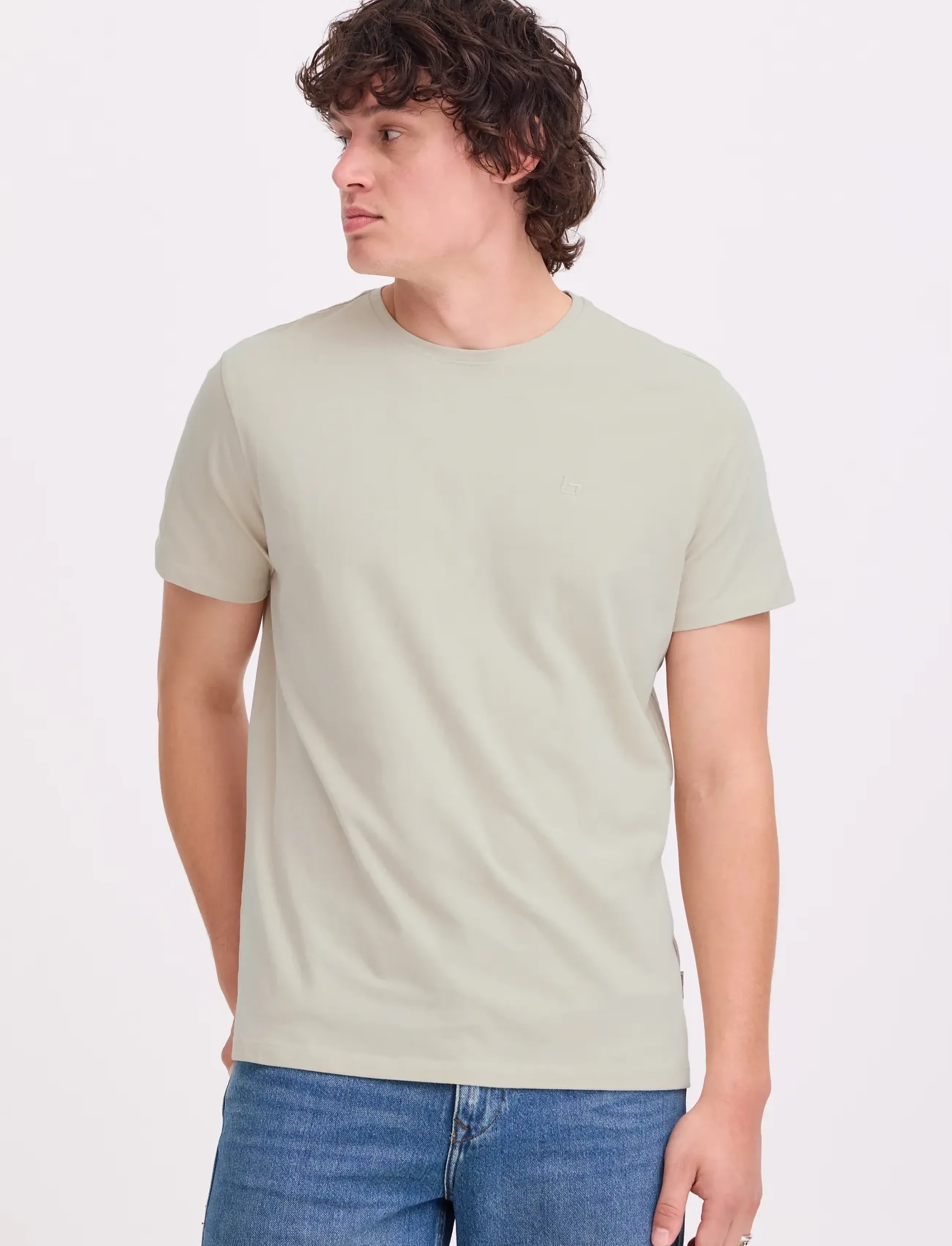 Blend - BHDINTON LOGO TEE CREW - kortärmade t-shirts - oyster gray - 5