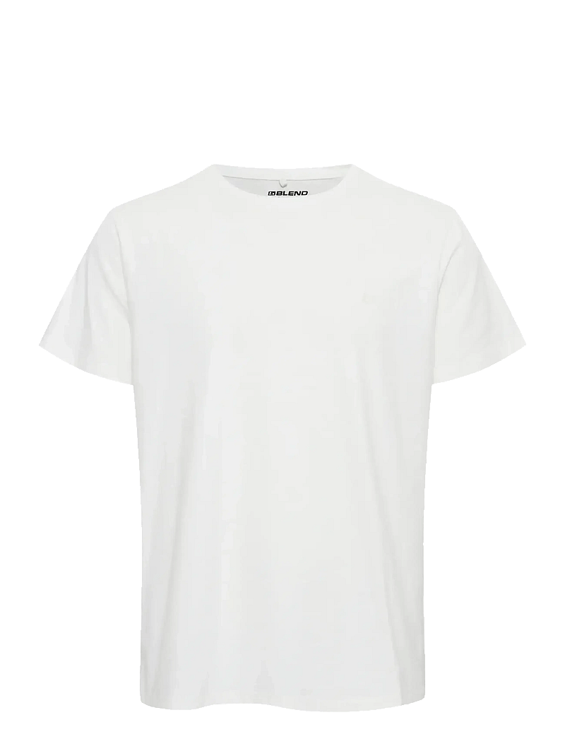 Blend - BHDINTON LOGO TEE CREW - short-sleeved t-shirts - snow white - 1