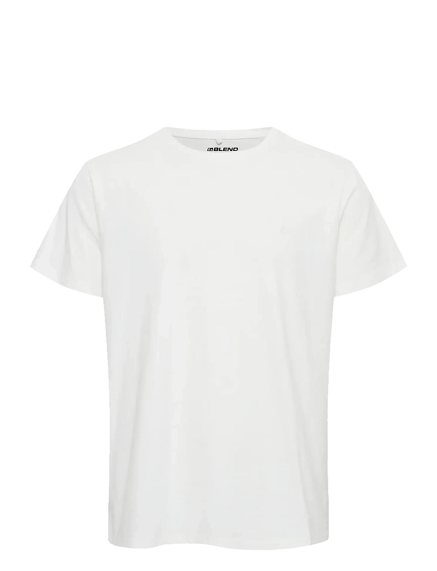 Blend - BHDINTON LOGO TEE CREW - kurzärmelige t-shirts - snow white - 1