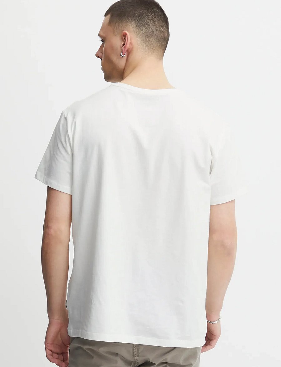 Blend - BHDINTON LOGO TEE CREW - kurzärmelige t-shirts - snow white - 4