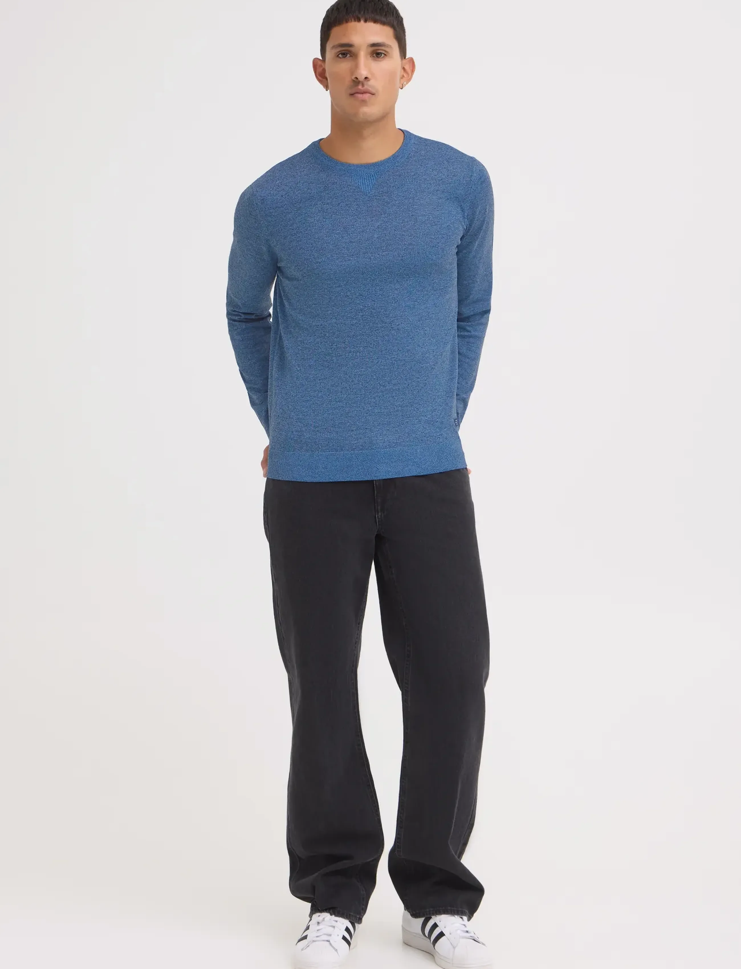 Blend BHBRUTON CREW NECK KNIT NOOS - Kollektionen - MARINA MELANGE / blue