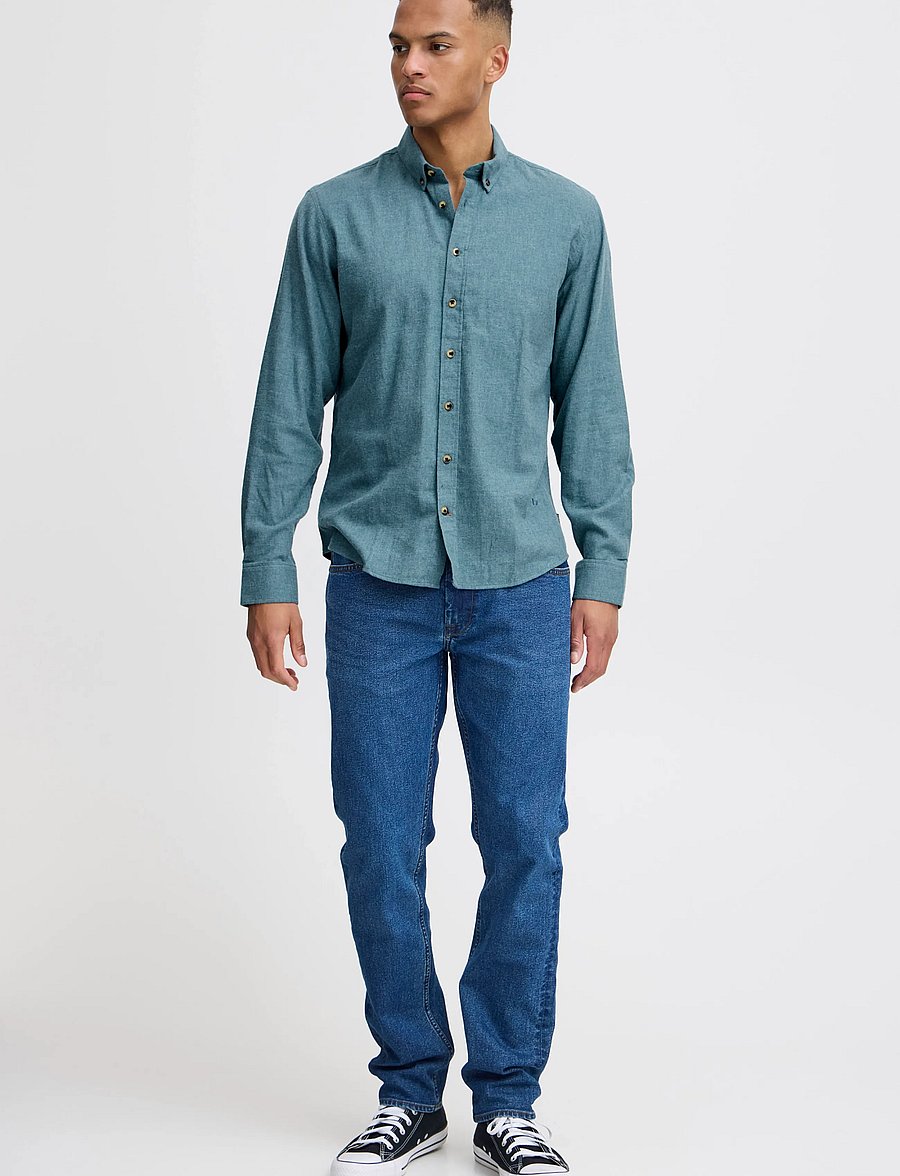 Blend - BHBURLEY SHIRT NOOS - vabaajasärgid - bluestone - 0