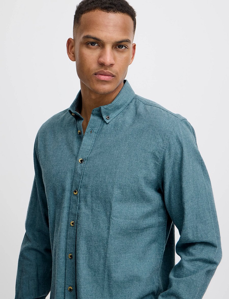 Blend - BHBURLEY SHIRT NOOS - vabaajasärgid - bluestone - 4