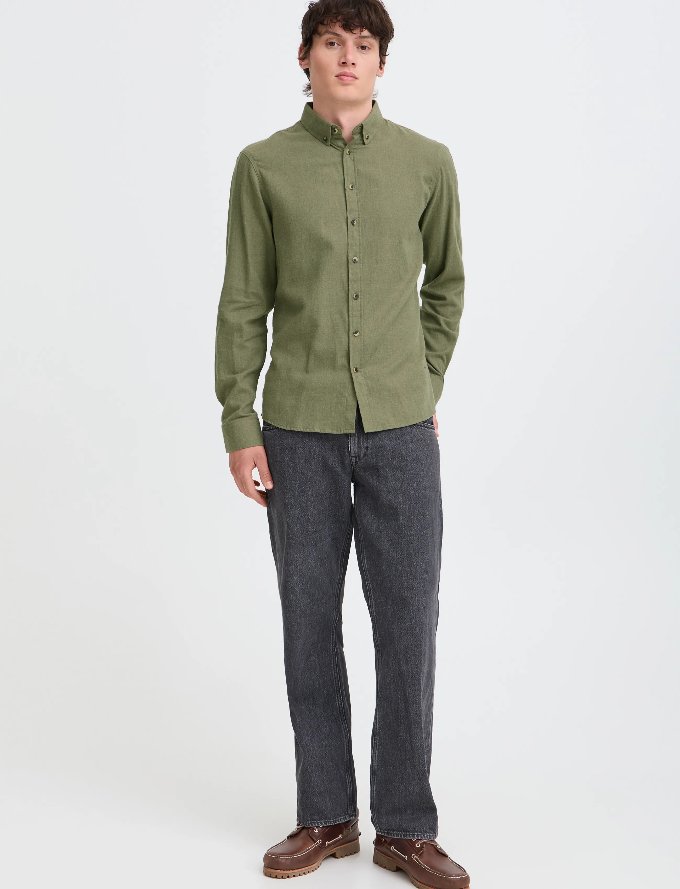 Blend BHBURLEY SHIRT NOOS - Riided - WINTER MOSS / khaki/green