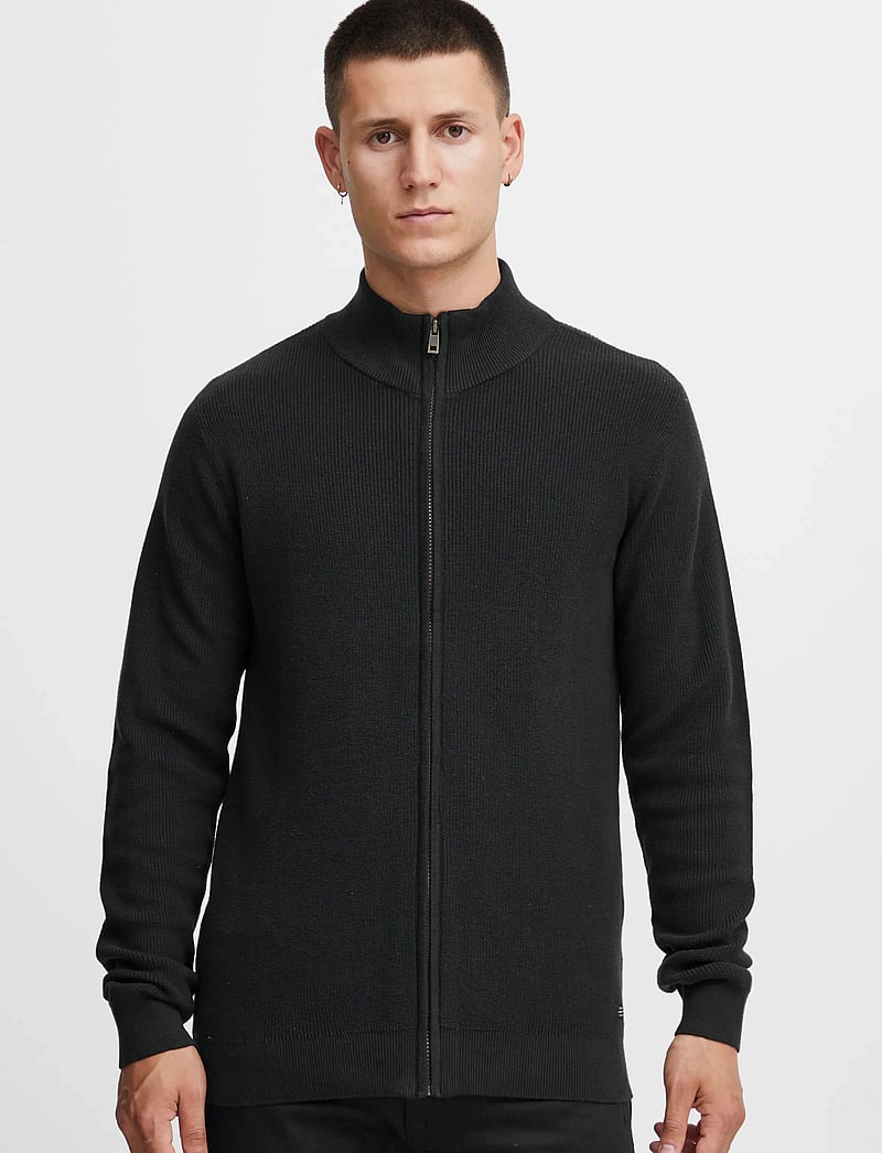 Blend - BHCODFORD FULLZIP KNIT NOOS - full zip tröjor - black - 4