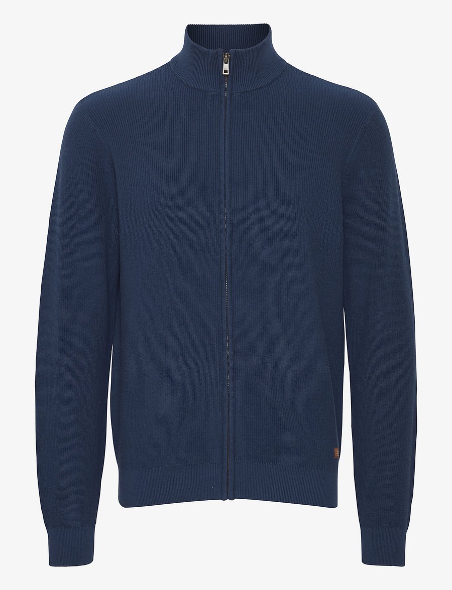 Blend - BHCODFORD FULLZIP KNIT NOOS - pullover mit durchgehendem reißverschluss - dress blues - 1