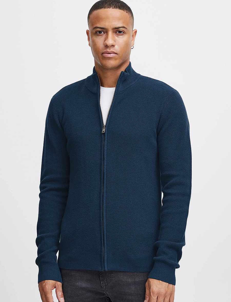 Blend - BHCODFORD FULLZIP KNIT NOOS - pullover mit durchgehendem reißverschluss - dress blues - 4