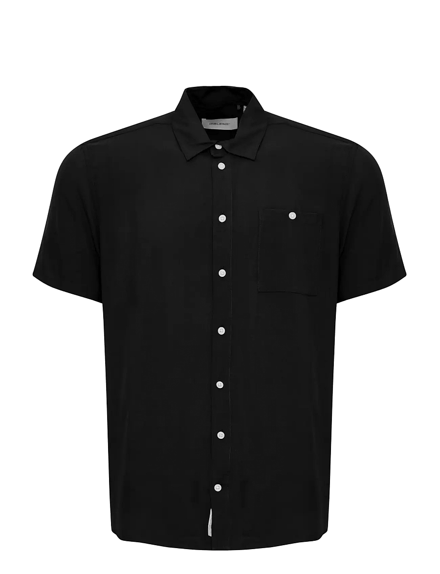 Blend - BHELLIOT SHIRT NOOS - kurzarmhemden - black - 1