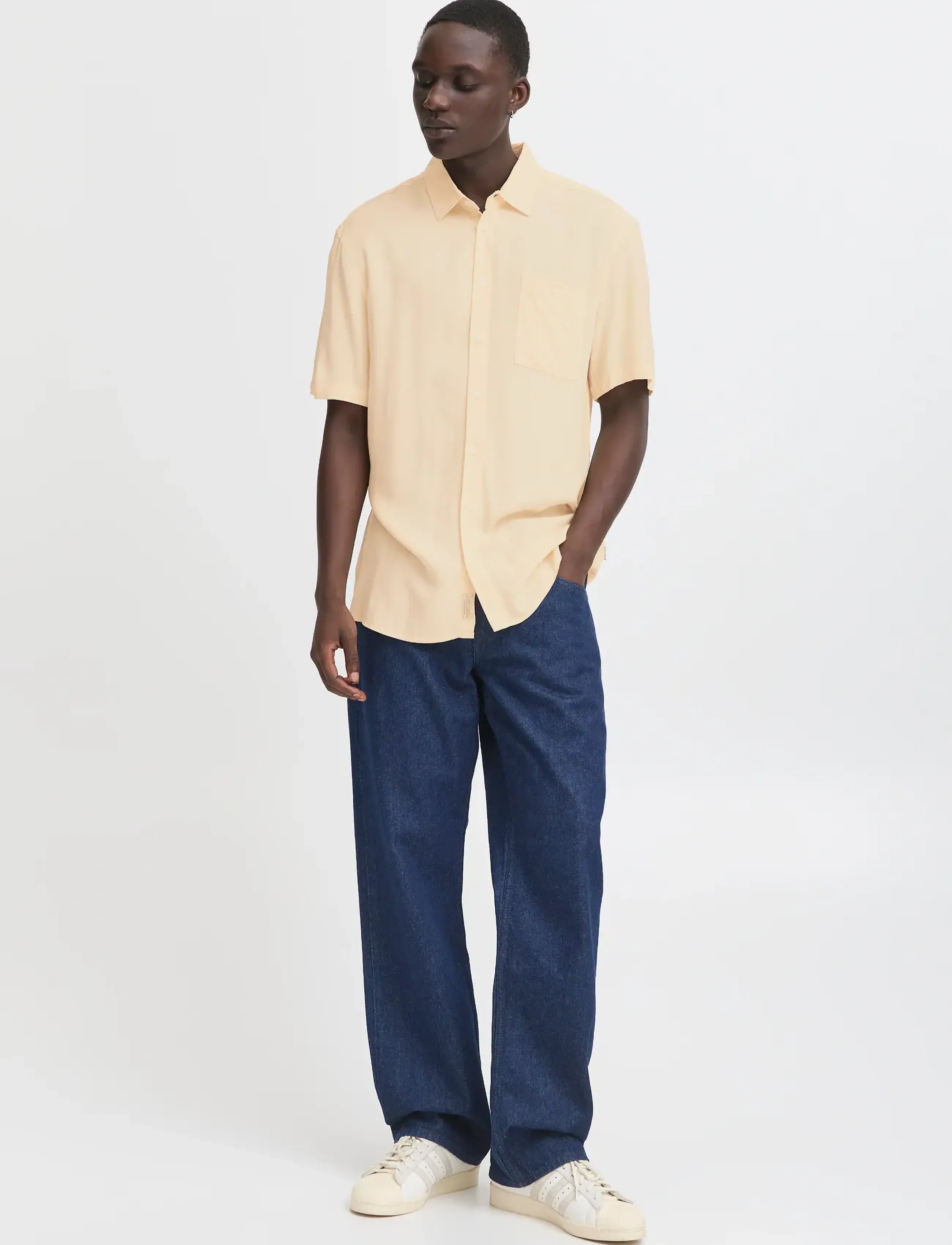 Blend BHELLIOT SHIRT NOOS - Kortärmade skjortor - BLEACHED SAND / beige