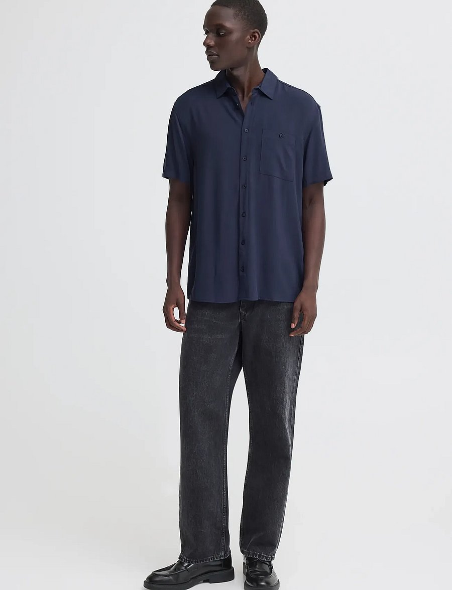 Blend - BHELLIOT SHIRT NOOS - lühikeste varrukatega särgid - dress blues - 0