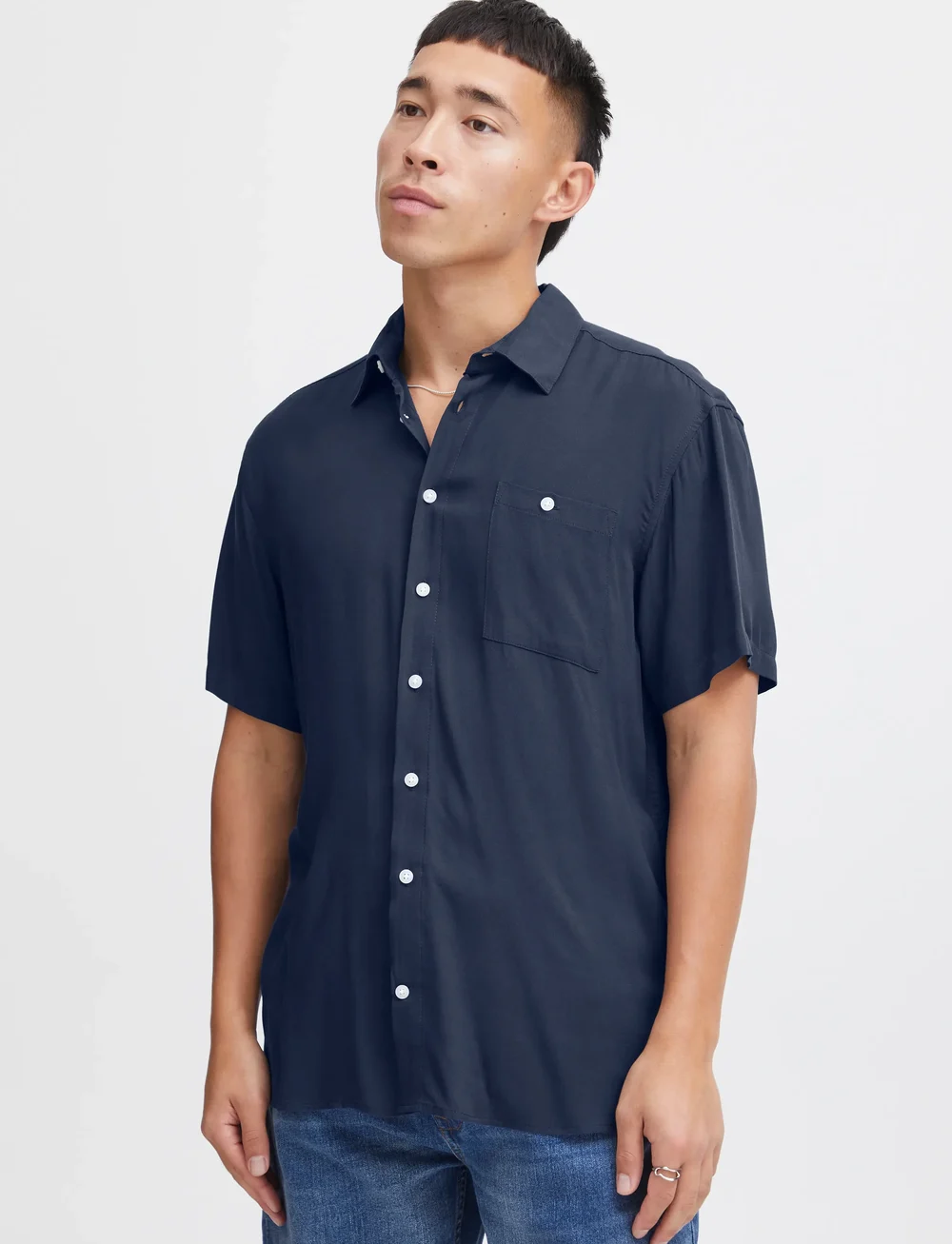 Blend - BHELLIOT Shirt - PP NOOS - short-sleeved shirts - dress blues - 4