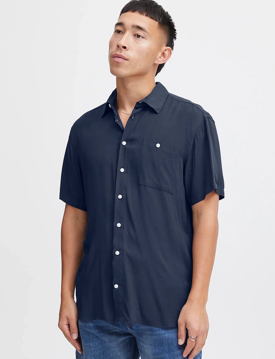 Blend - BHELLIOT SHIRT NOOS - lühikeste varrukatega särgid - dress blues - 4