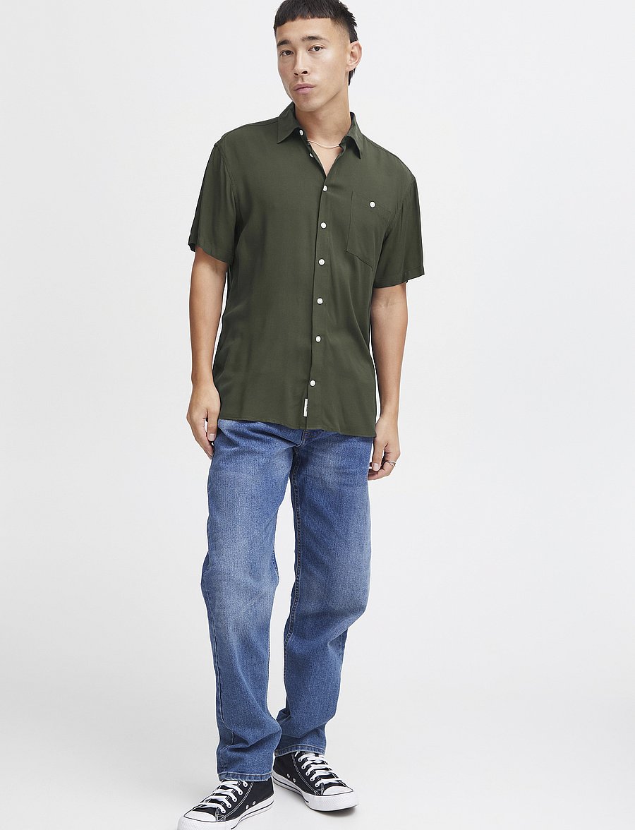 Blend - BHELLIOT SHIRT NOOS - kurzarmhemden - forest night - 0