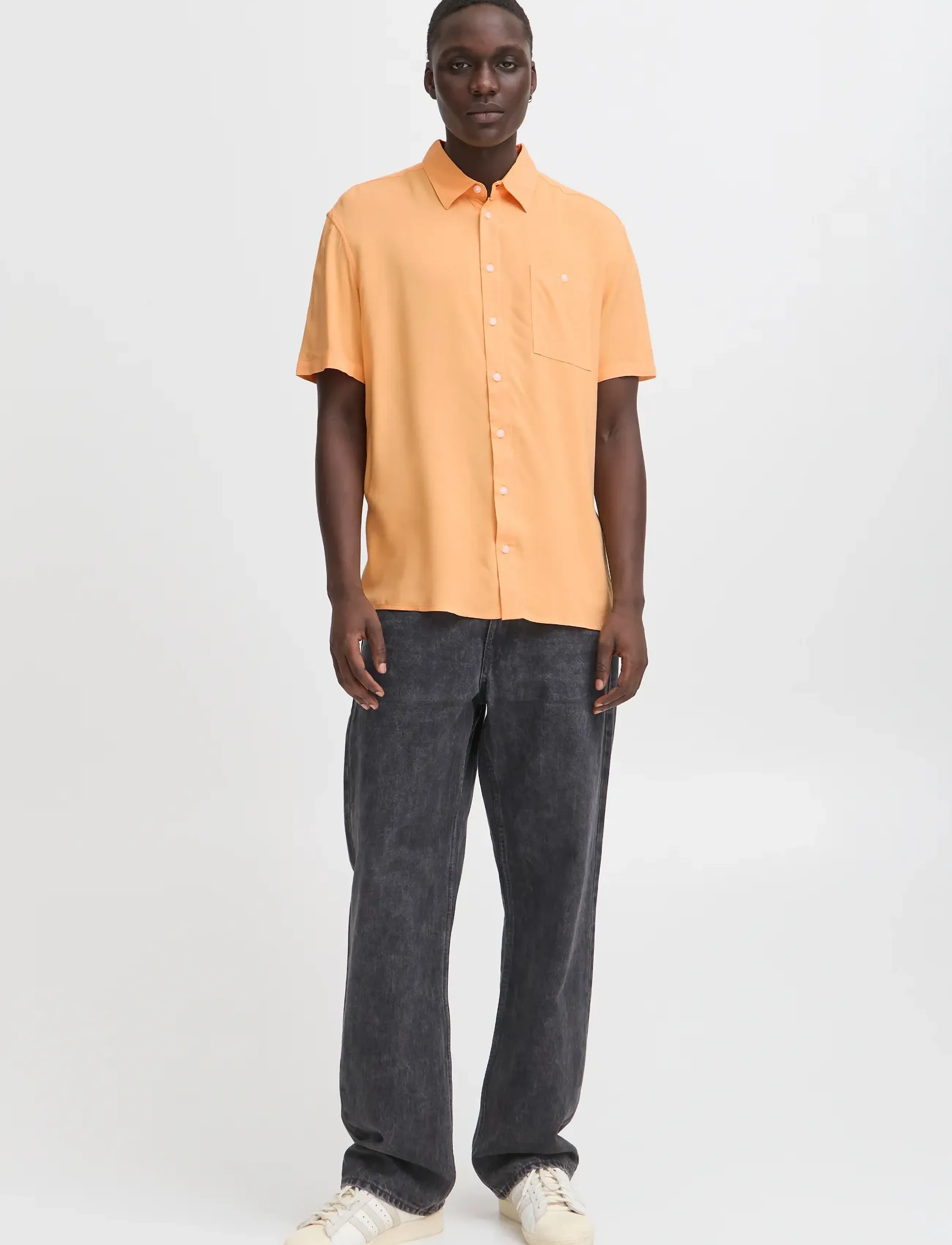 Blend Bhelliot Shirt Noos, M, Shirts, Orange - Short-sleeved, Männerswear
