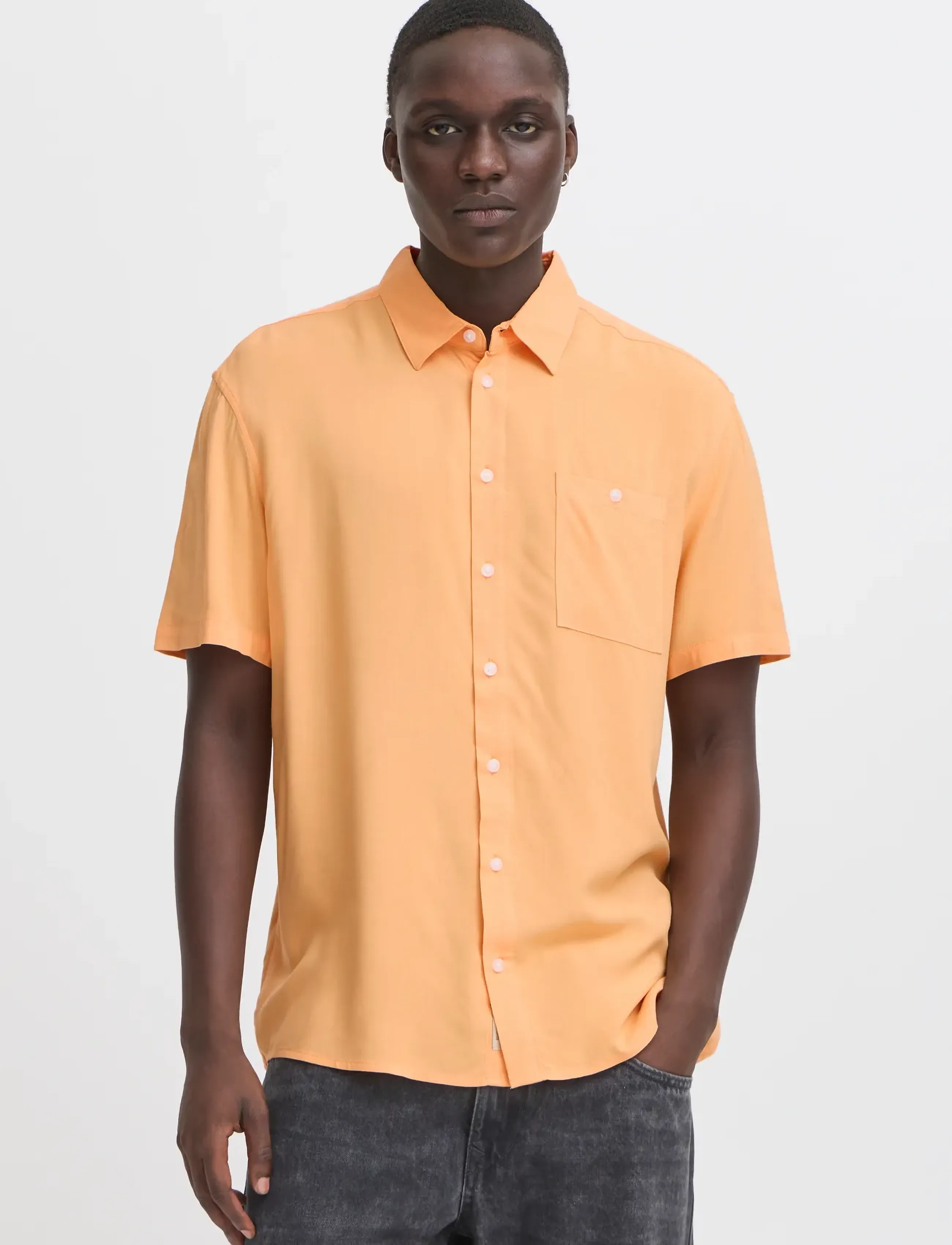 Blend - BHELLIOT SHIRT NOOS - short-sleeved shirts - pumpkin - 5