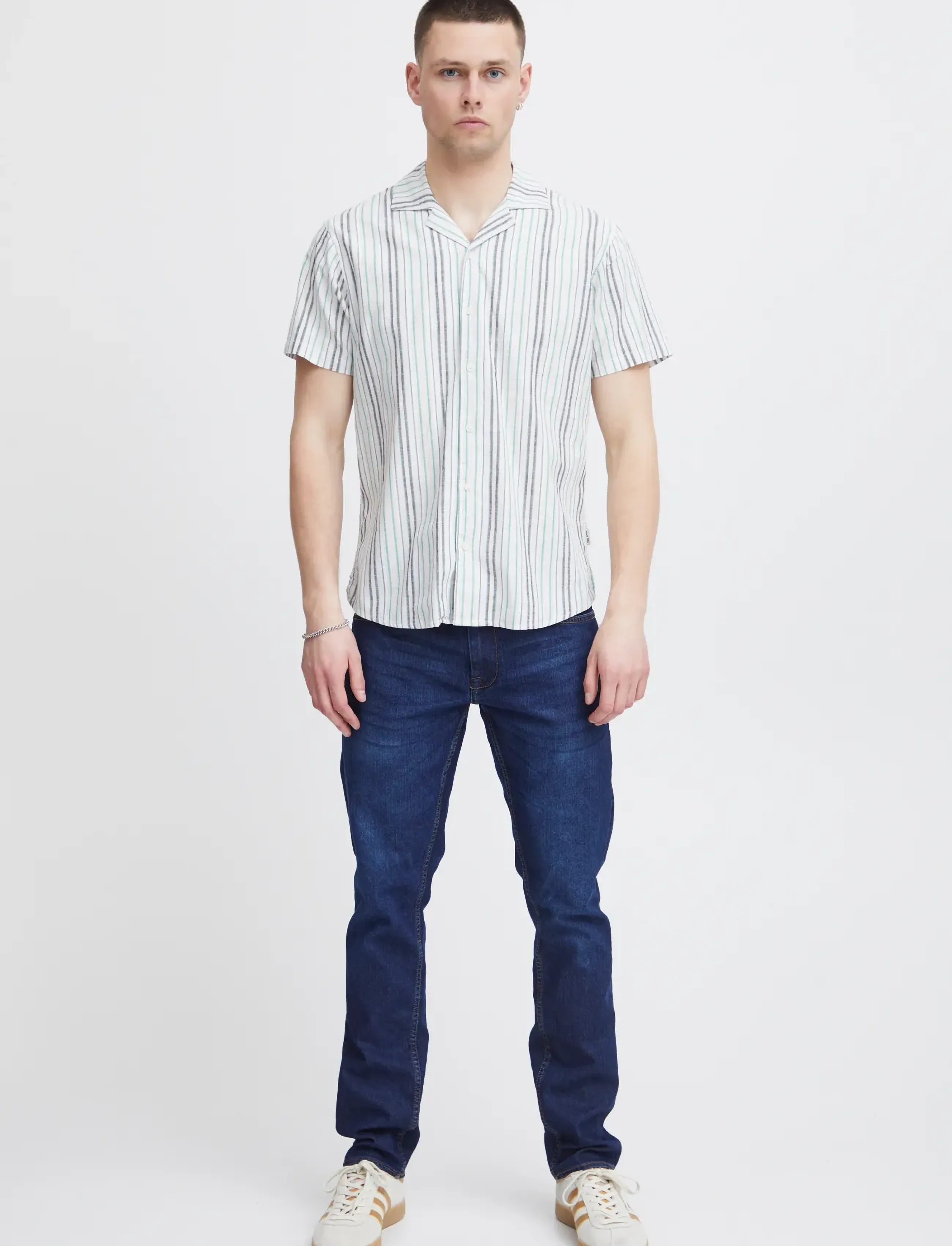 Blend Shirt - Riided - SNOW WHITE / grey