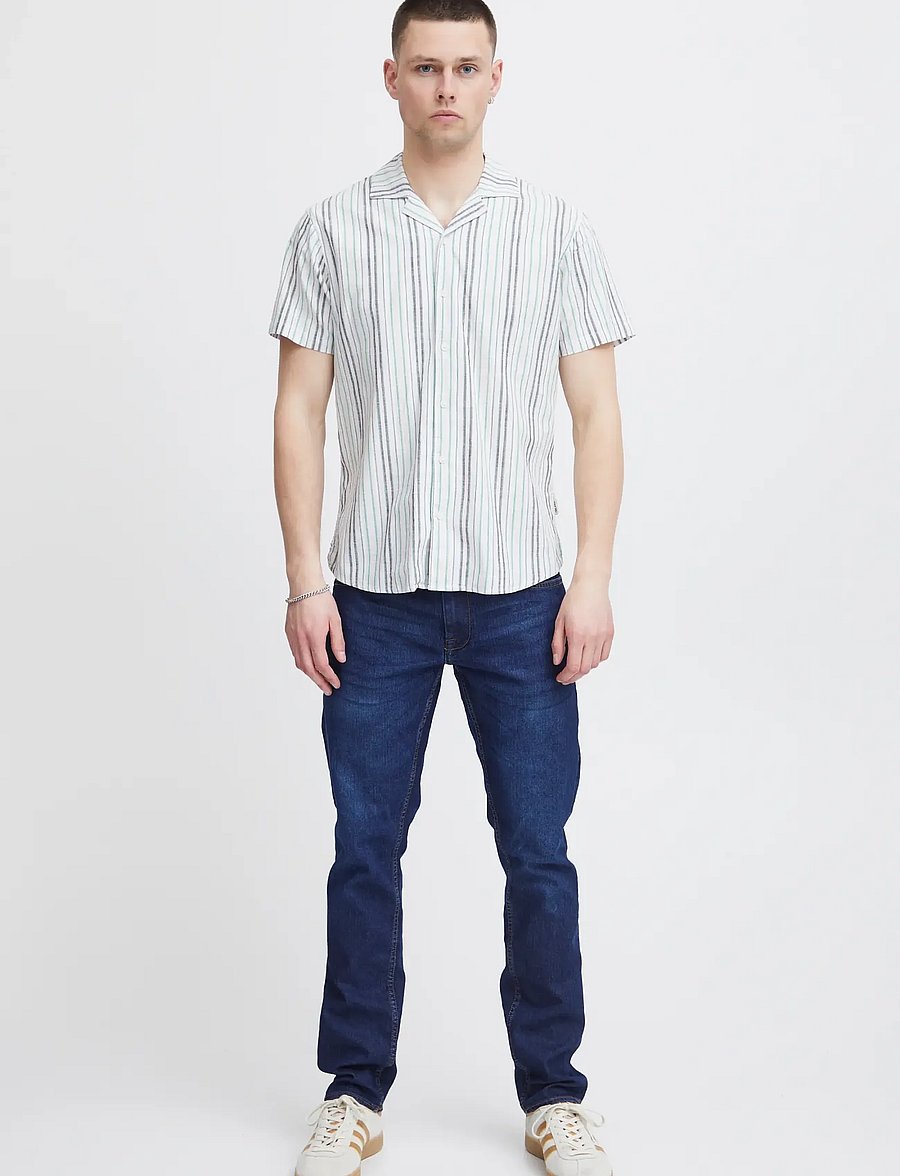 Blend - Shirt - stribede skjorter - snow white - 0