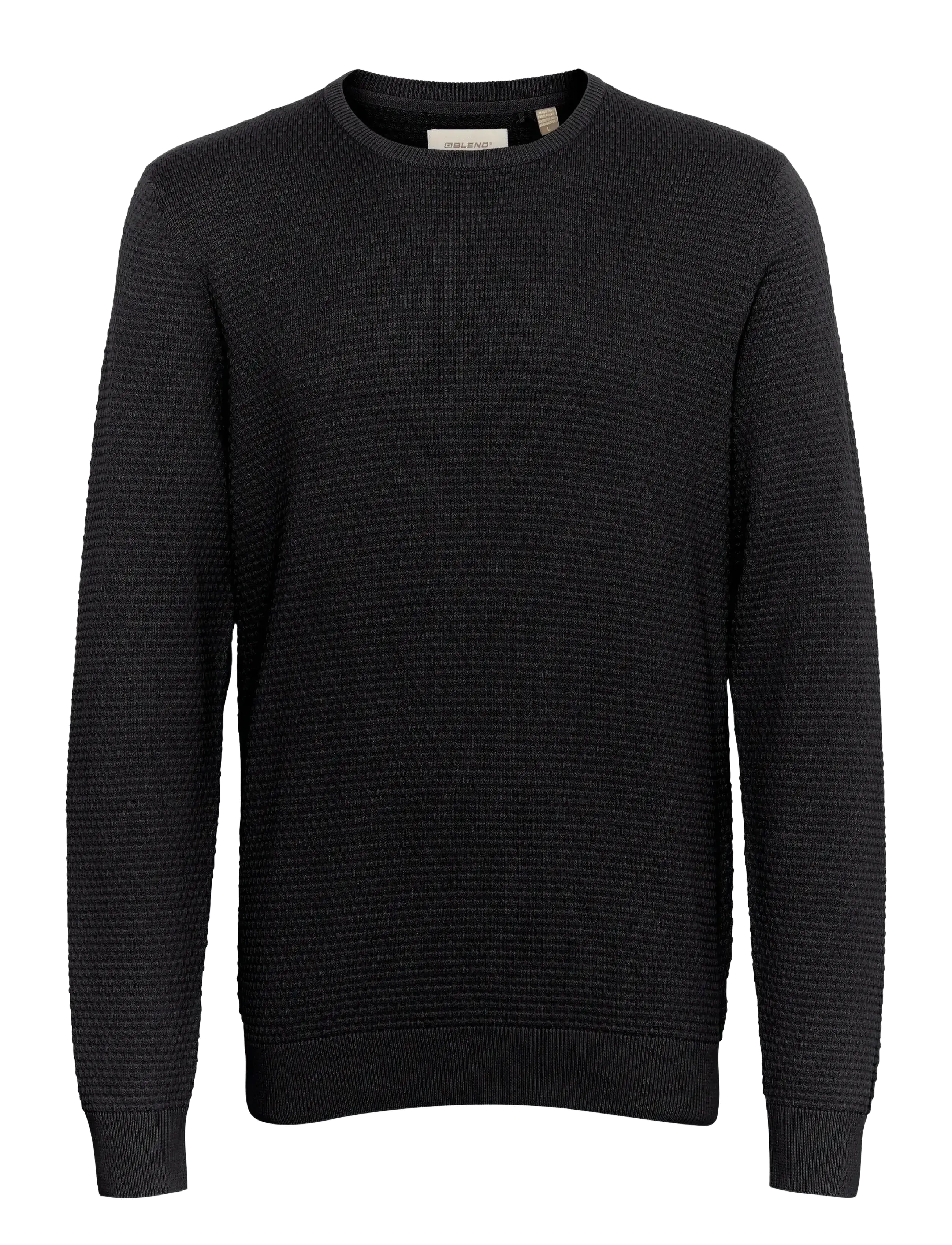 BHREDHILL CREW NECK KNIT NOOS - BLACK