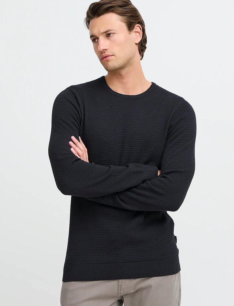Blend - BHREDHILL CREW NECK KNIT NOOS - Ümmarguse kaelusega kudumid - black - 3