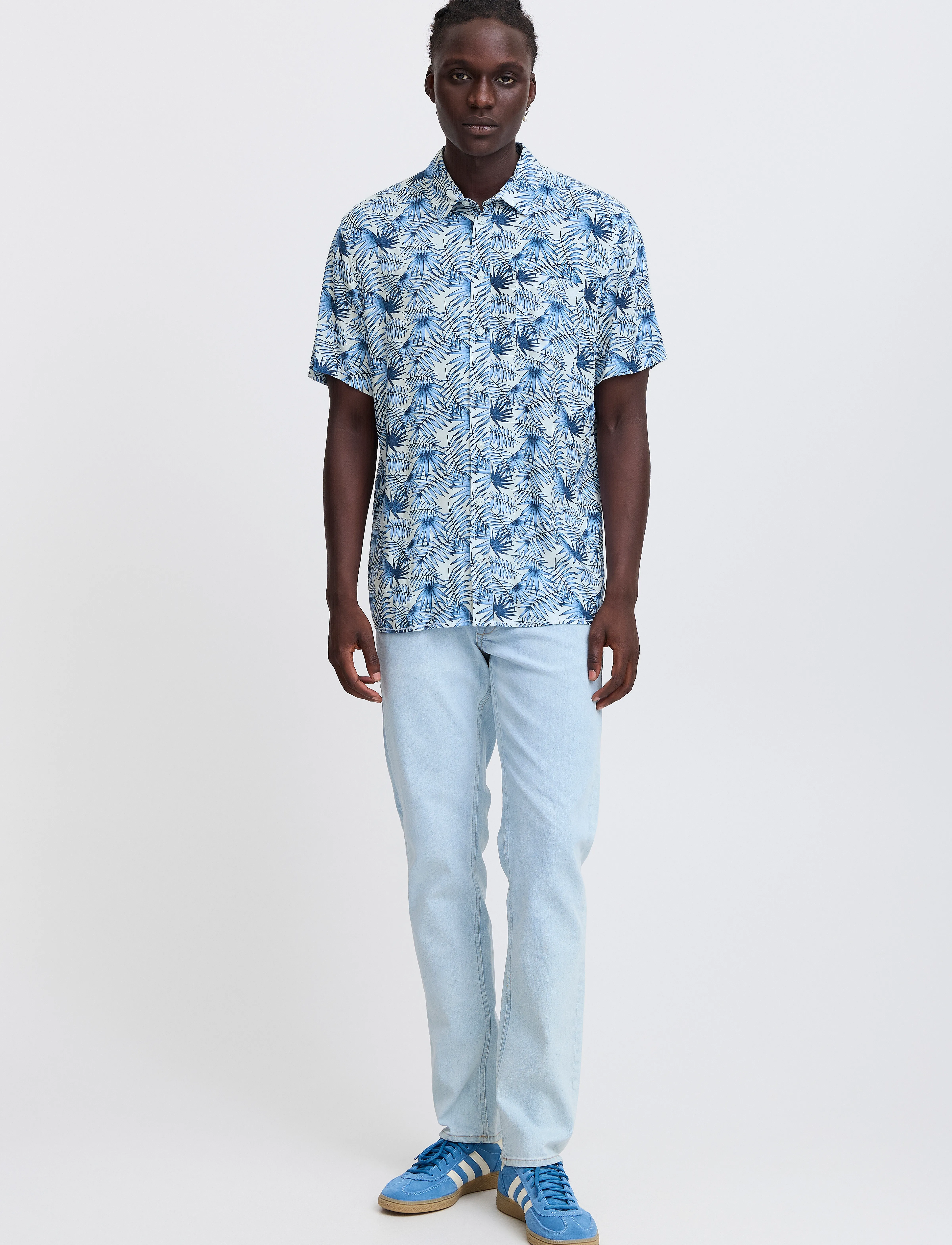 Blend Bhadim Shirt, S, Shirts, Blau - Short-sleeved Männerswear
