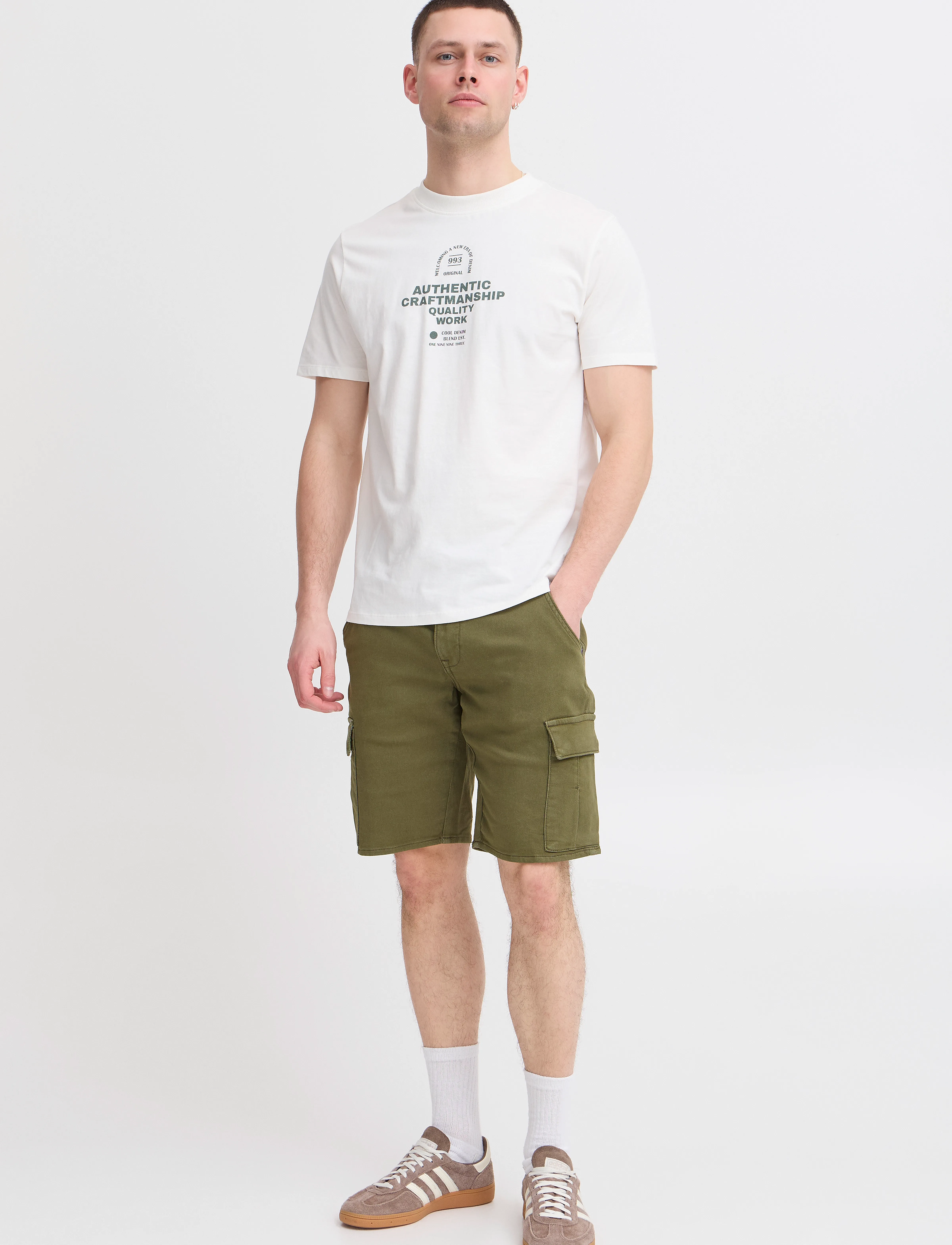 Blend Bhblizzard-Denimshorts-Jogg, M, Khaki green, Shorts > Denim, Herre