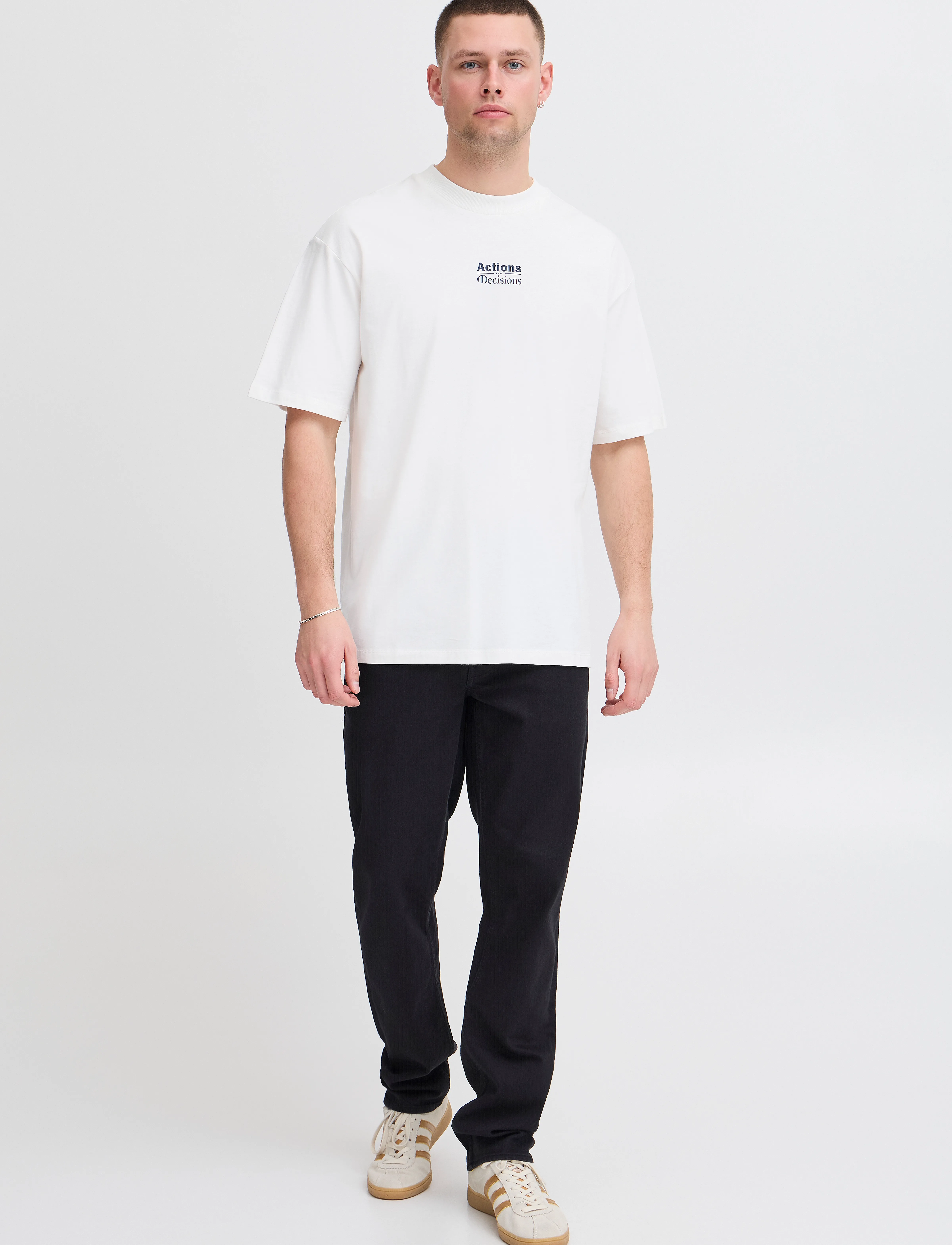 Blend BHJAMIL tee - Tøj - SNOW WHITE / white